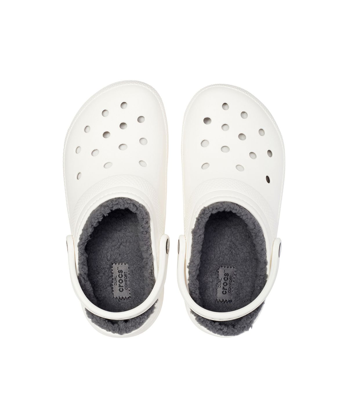 크록스(CROCS) 클래식 라인드 클로그 - 화이트/그레이 / 203591-10M