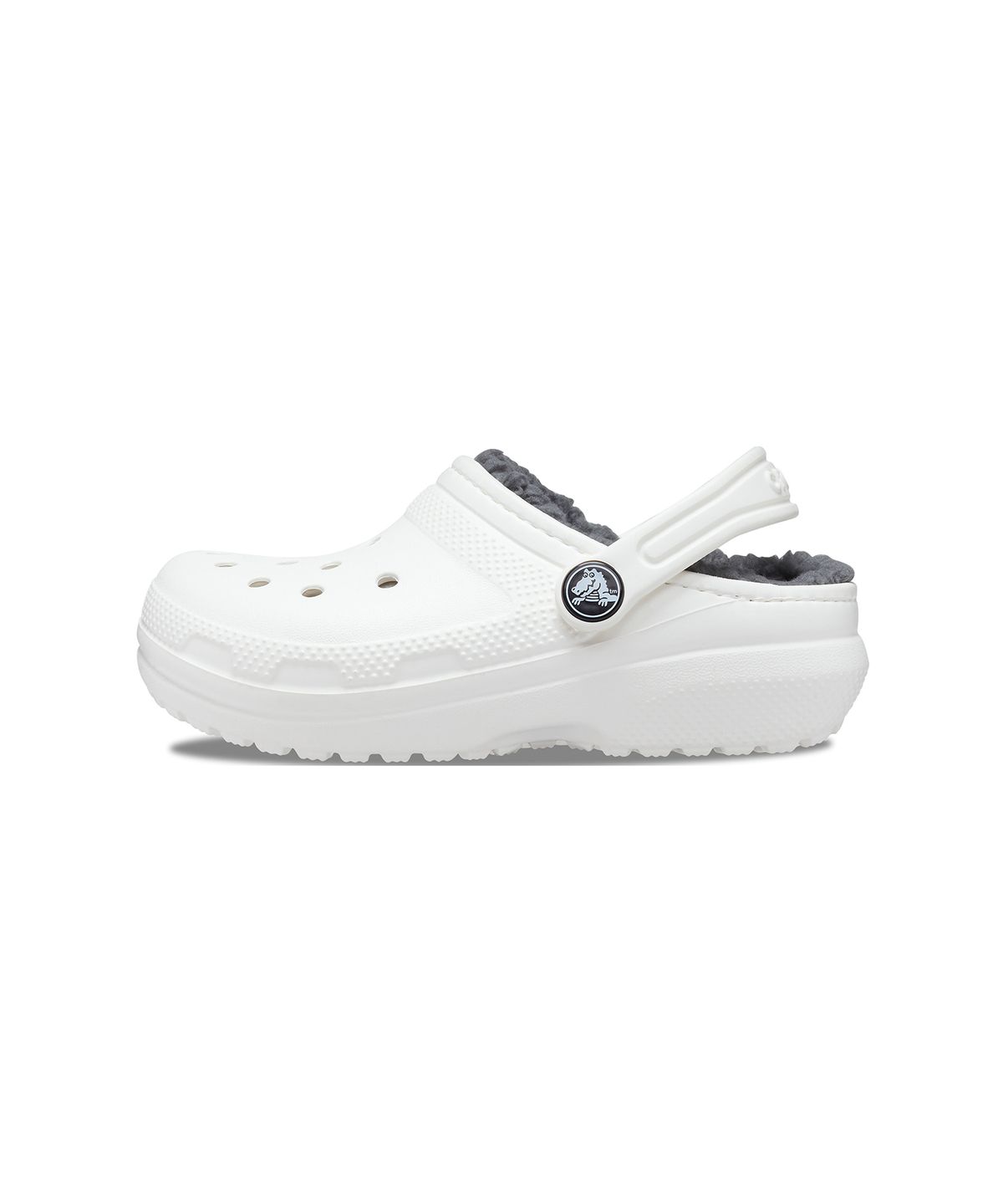 크록스키즈(CROCS KIDS) 클래식 라인드 클로그 키즈 - 화이트/그레이 / 207010-10M