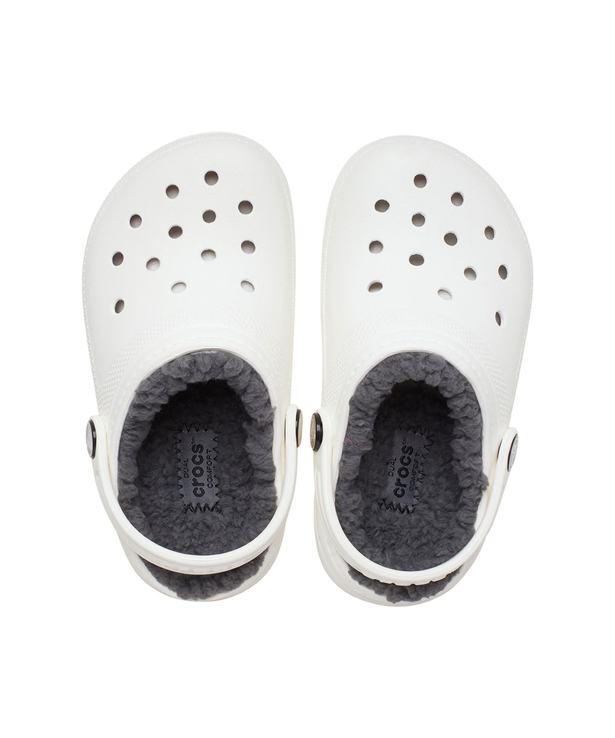 크록스키즈(CROCS KIDS) 클래식 라인드 클로그 키즈 - 화이트/그레이 / 207010-10M