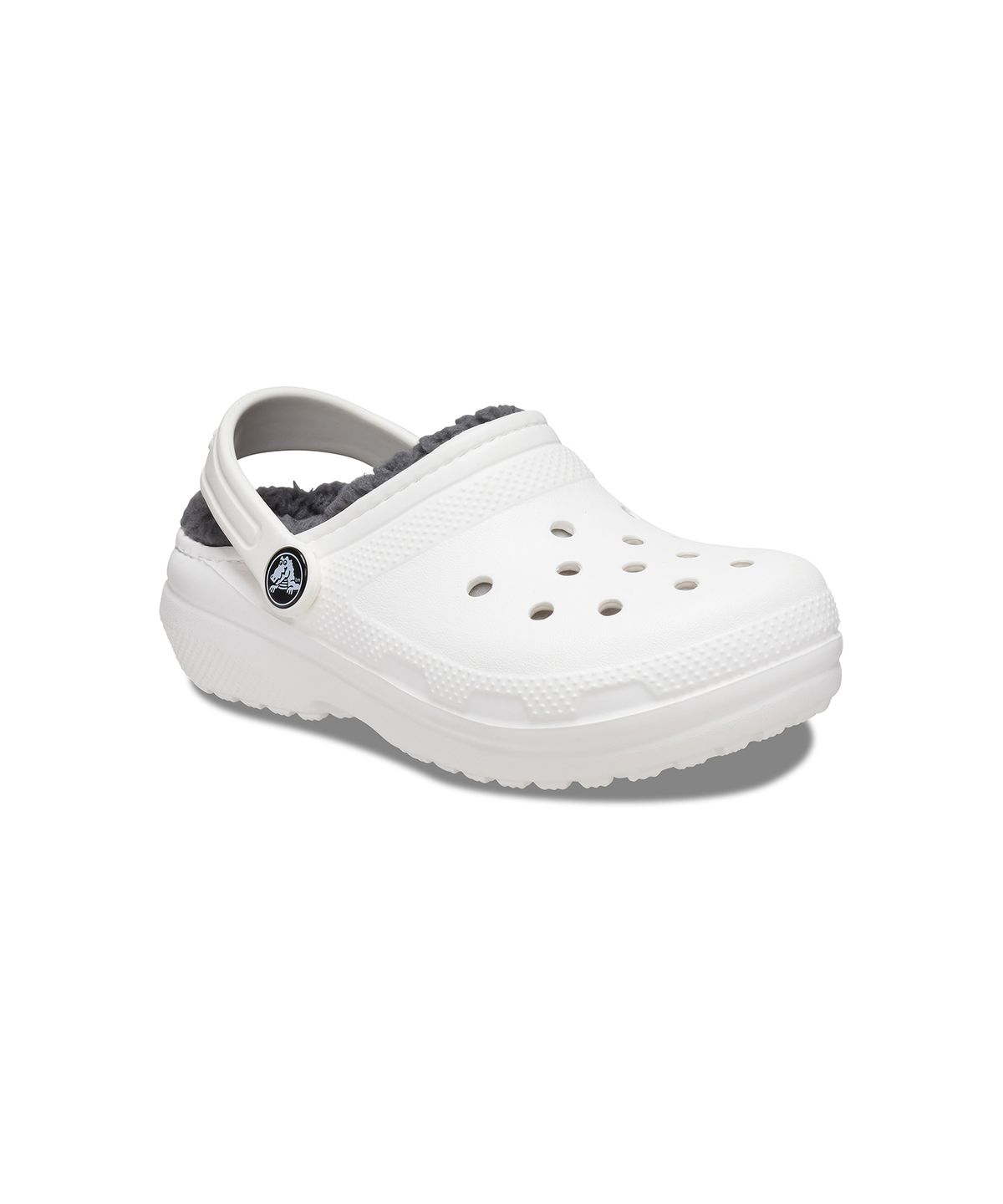 크록스키즈(CROCS KIDS) 클래식 라인드 클로그 키즈 - 화이트/그레이 / 207010-10M