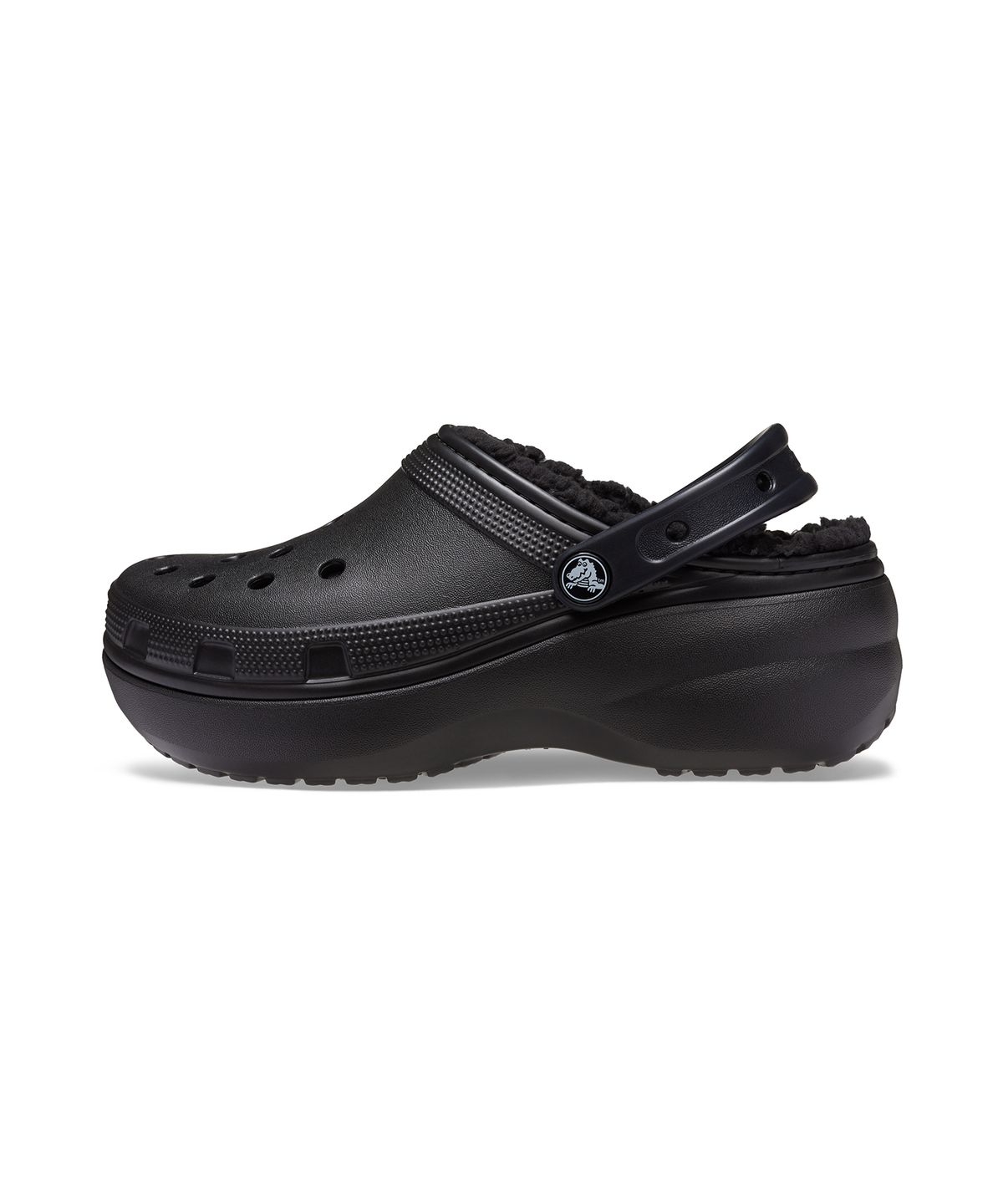 크록스(CROCS) 클래식 플랫폼 라인드 클로그 우먼 - 블랙 / 207938-001