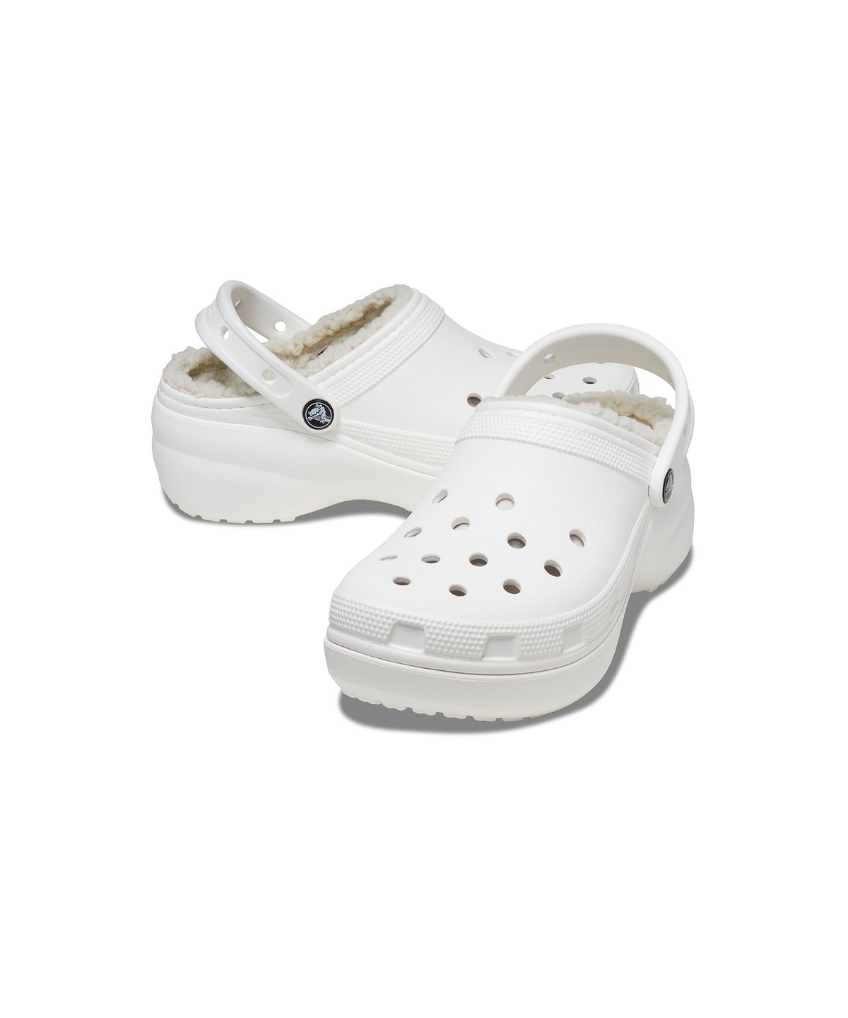 크록스(CROCS) 클래식 플랫폼 라인드 클로그 우먼 - 화이트 / 207938-100