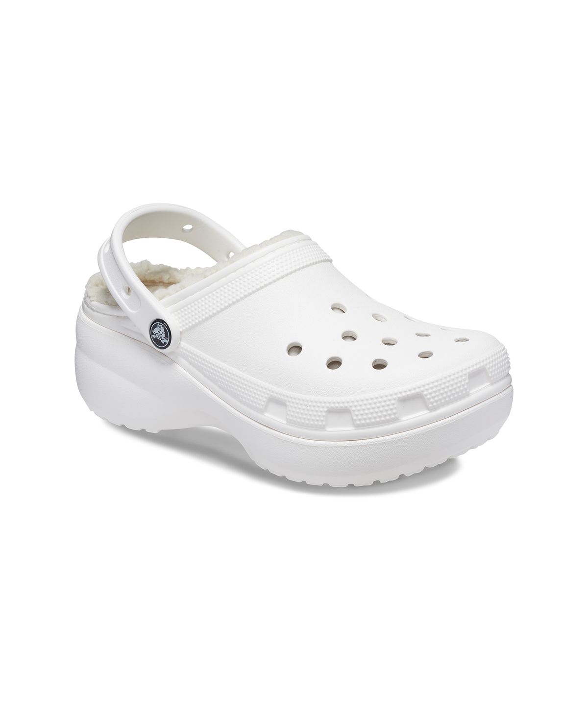 크록스(CROCS) 클래식 플랫폼 라인드 클로그 우먼 - 화이트 / 207938-100