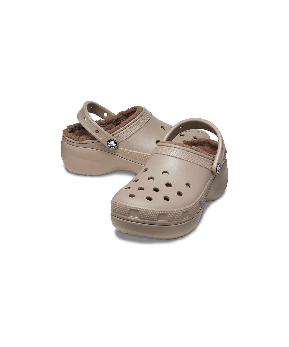 크록스(CROCS) 클래식 플랫폼 라인드 클로그 우먼 - 머슈룸 / 207938-195