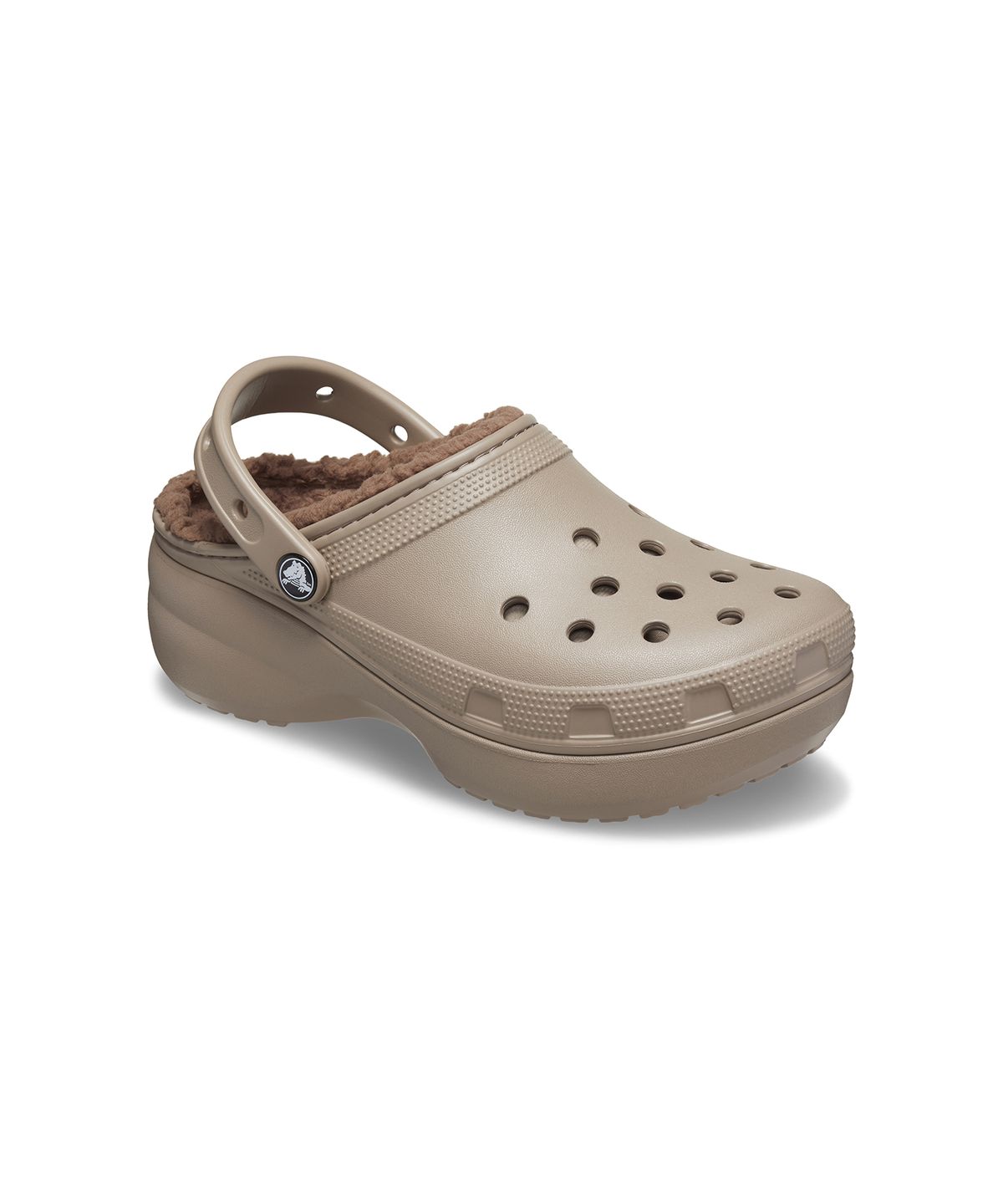 크록스(CROCS) 클래식 플랫폼 라인드 클로그 우먼 - 머슈룸 / 207938-195
