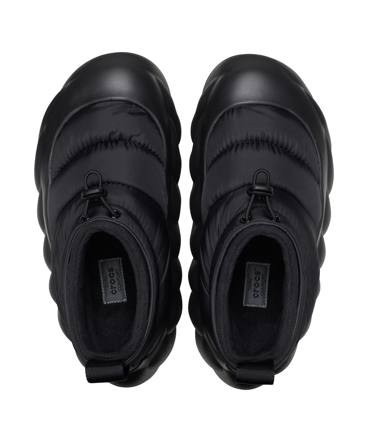 크록스(CROCS) 오버퍼프 쇼티 - 블랙/블랙 / 210668-060
