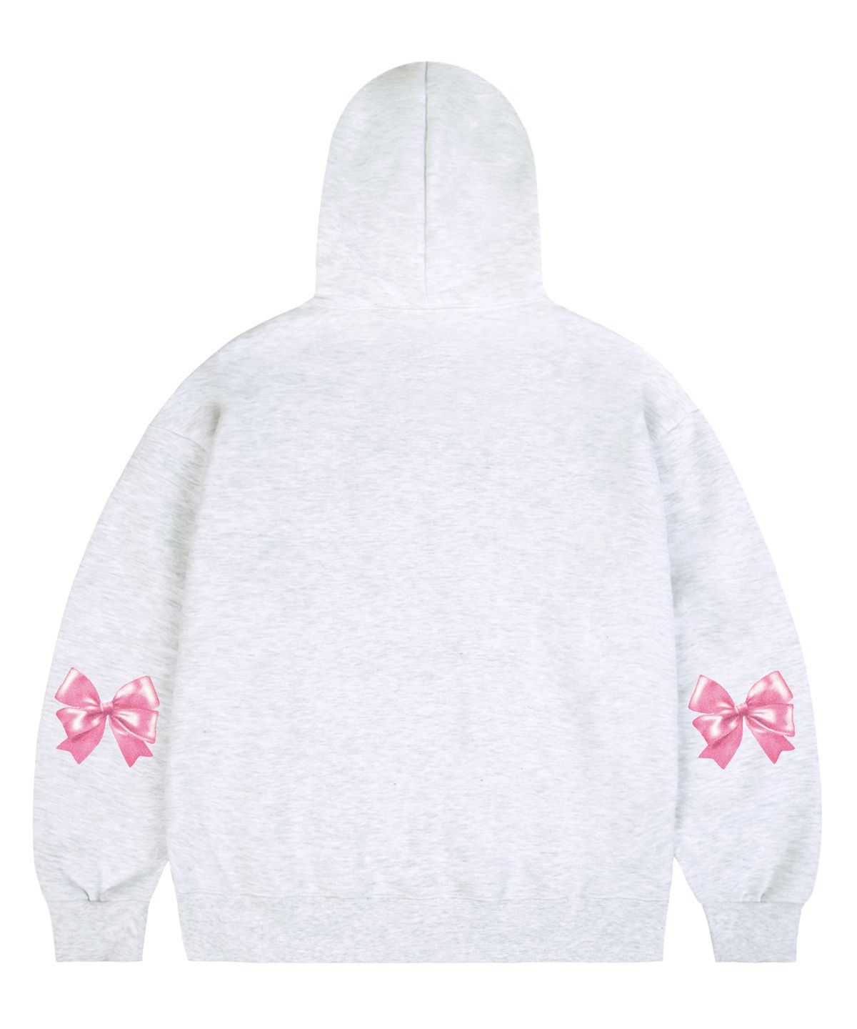 그레이버(GRAVER) [UNISEX]엘보우 리본 후드티_멜란지화이트
