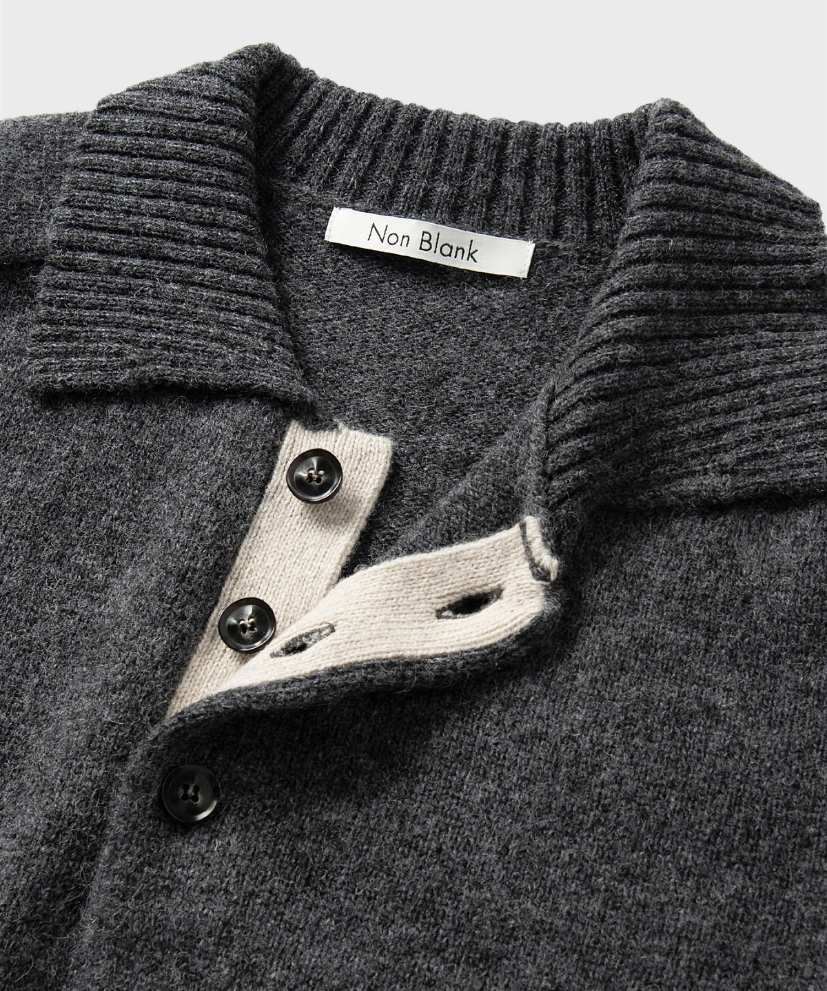 넌블랭크(NONBLANK) 울 칼라 니트_TAILOR GREY