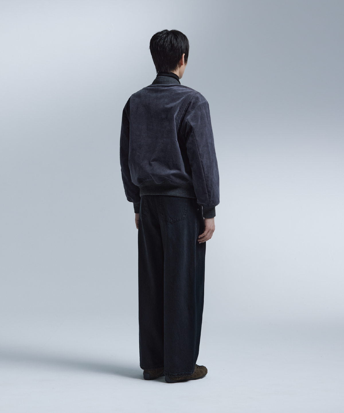 넌블랭크(NONBLANK) 벨벳 집업 블루종_GREY
