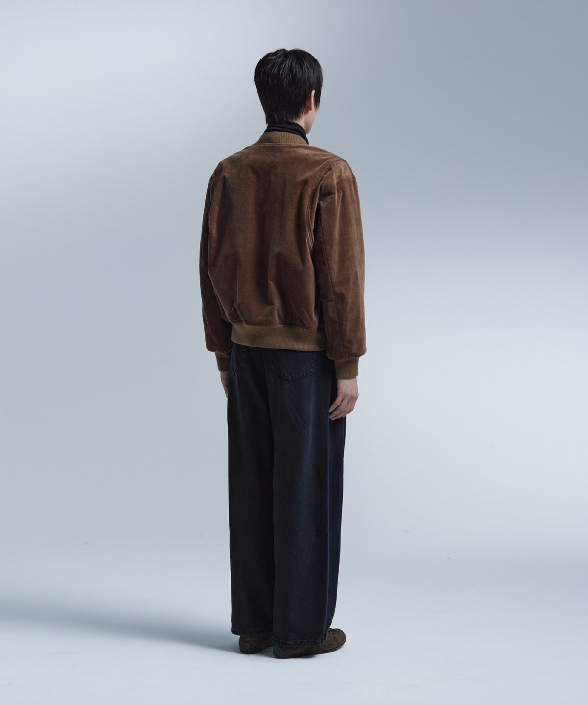 넌블랭크(NONBLANK) 벨벳 집업 블루종_BROWN