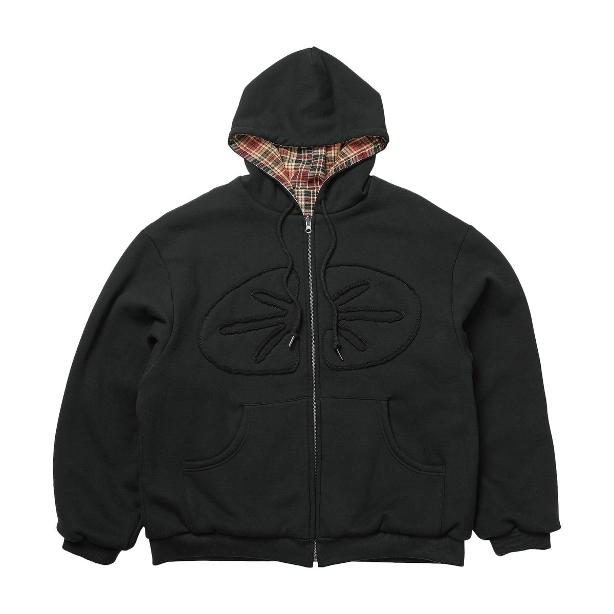이알티알(ERTR) Reversible Hoodie Zip-Up Check Red