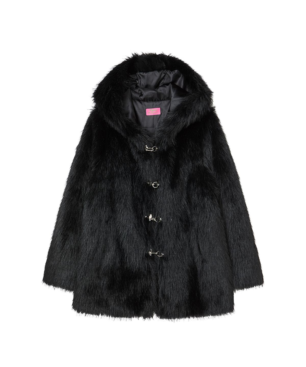 엔와이엑스엑스(NYXX) HOODED FUR COAT BLACK