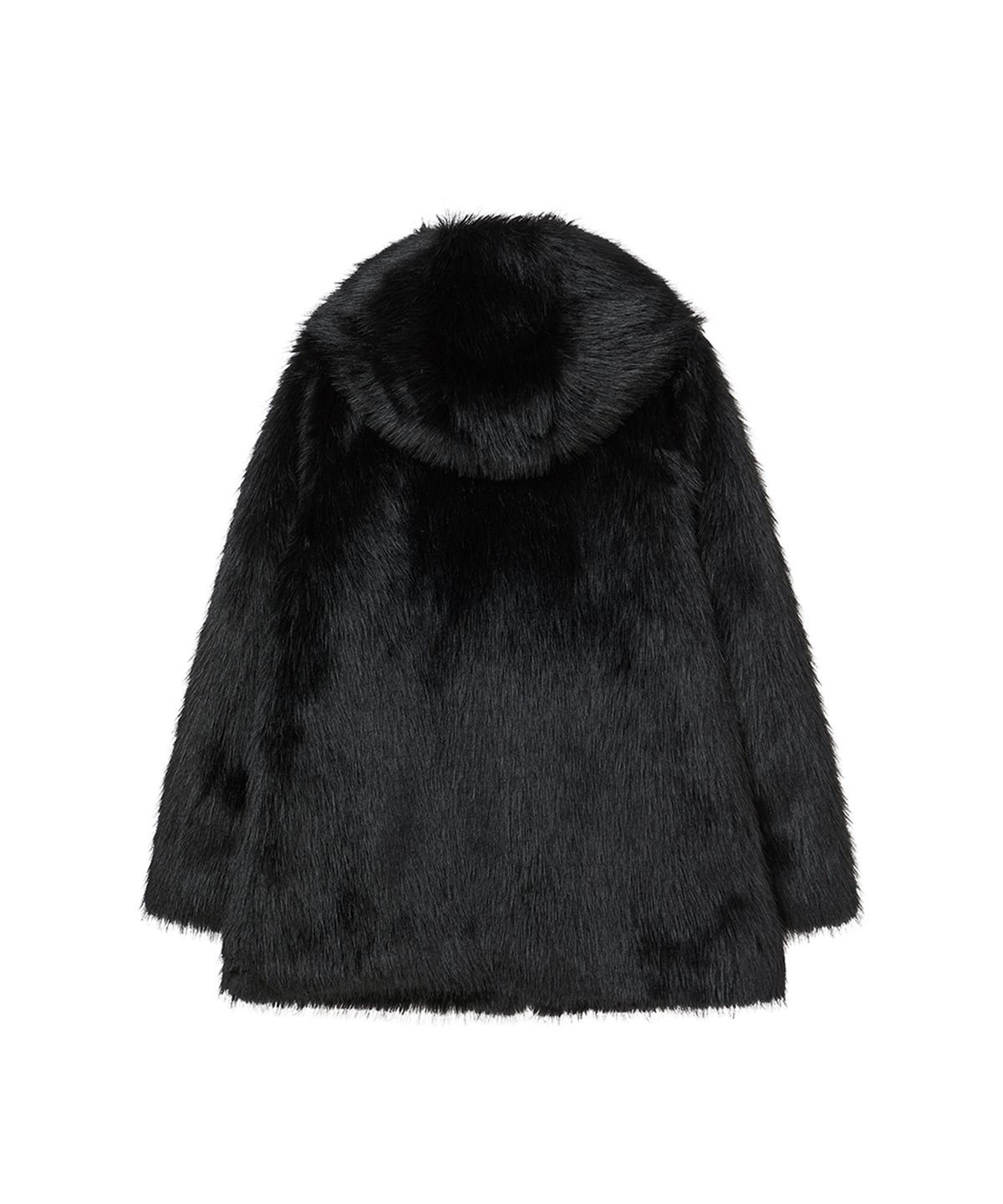 엔와이엑스엑스(NYXX) HOODED FUR COAT BLACK