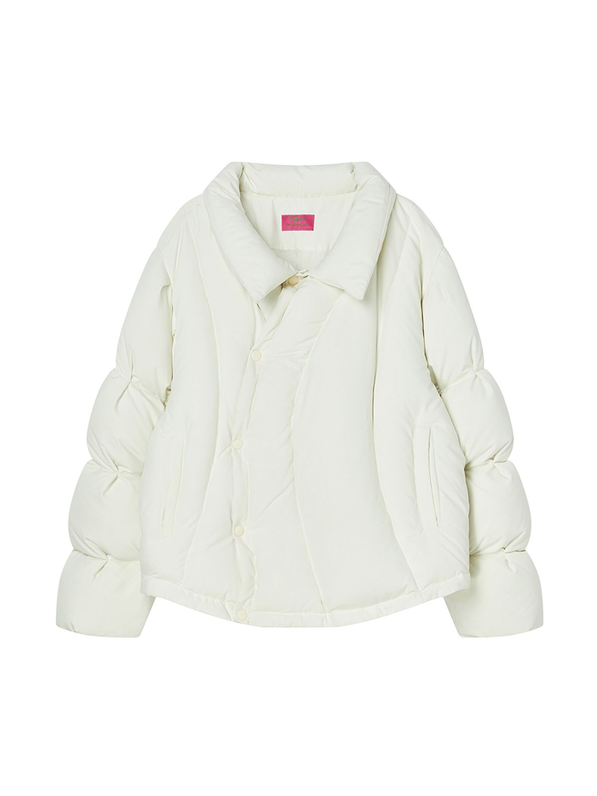 엔와이엑스엑스(NYXX) CURVE LINE COLLARED DOWN PUFFER IVORY