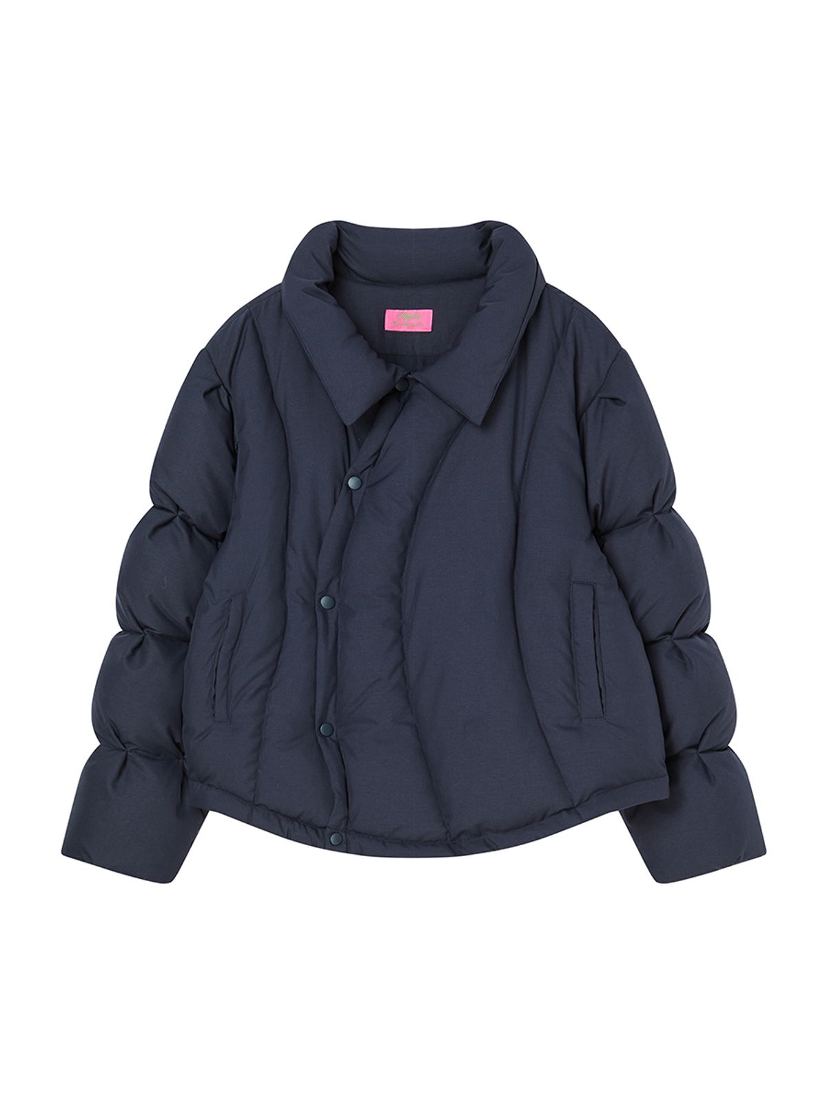 엔와이엑스엑스(NYXX) CURVE LINE COLLARED DOWN PUFFER NAVY