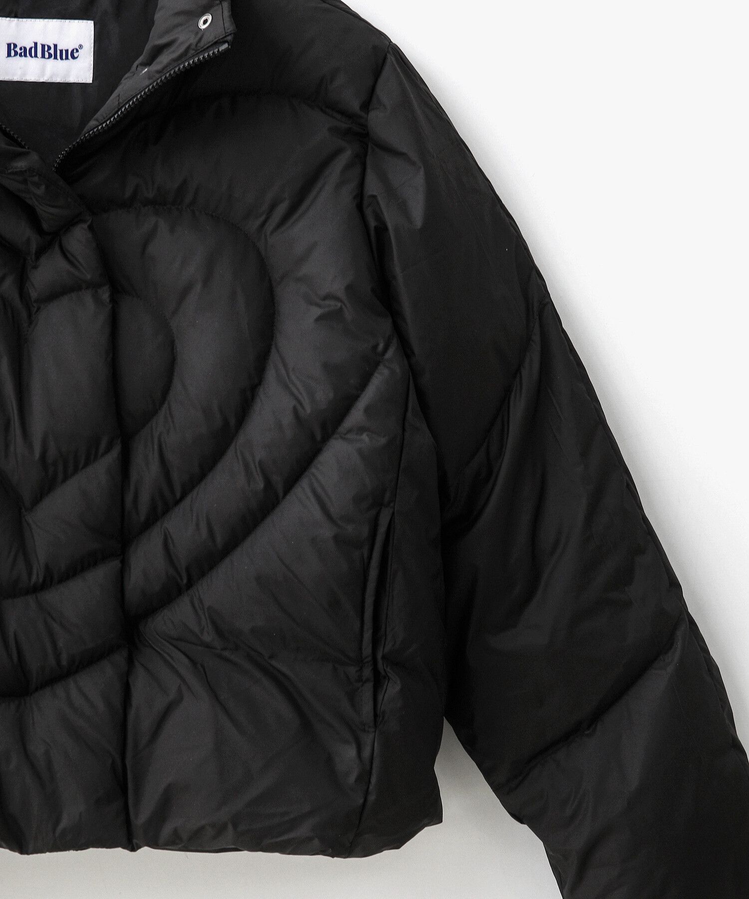 MUSINSA公式 | BADBLUE Heart Puffer Jacket Matte Black