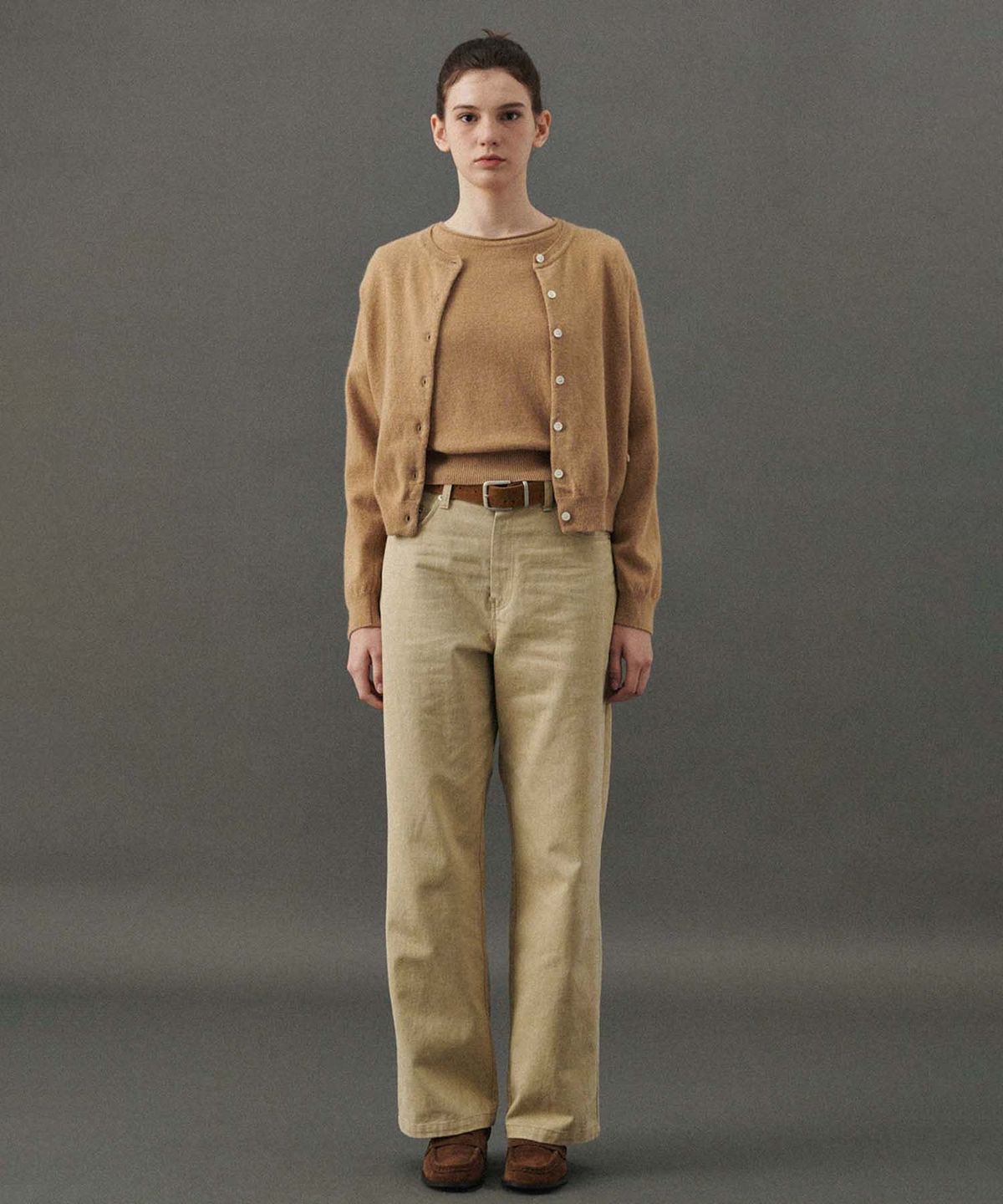 플라드주르(PLATDUJOUR) Camel round cardigan (Camel)