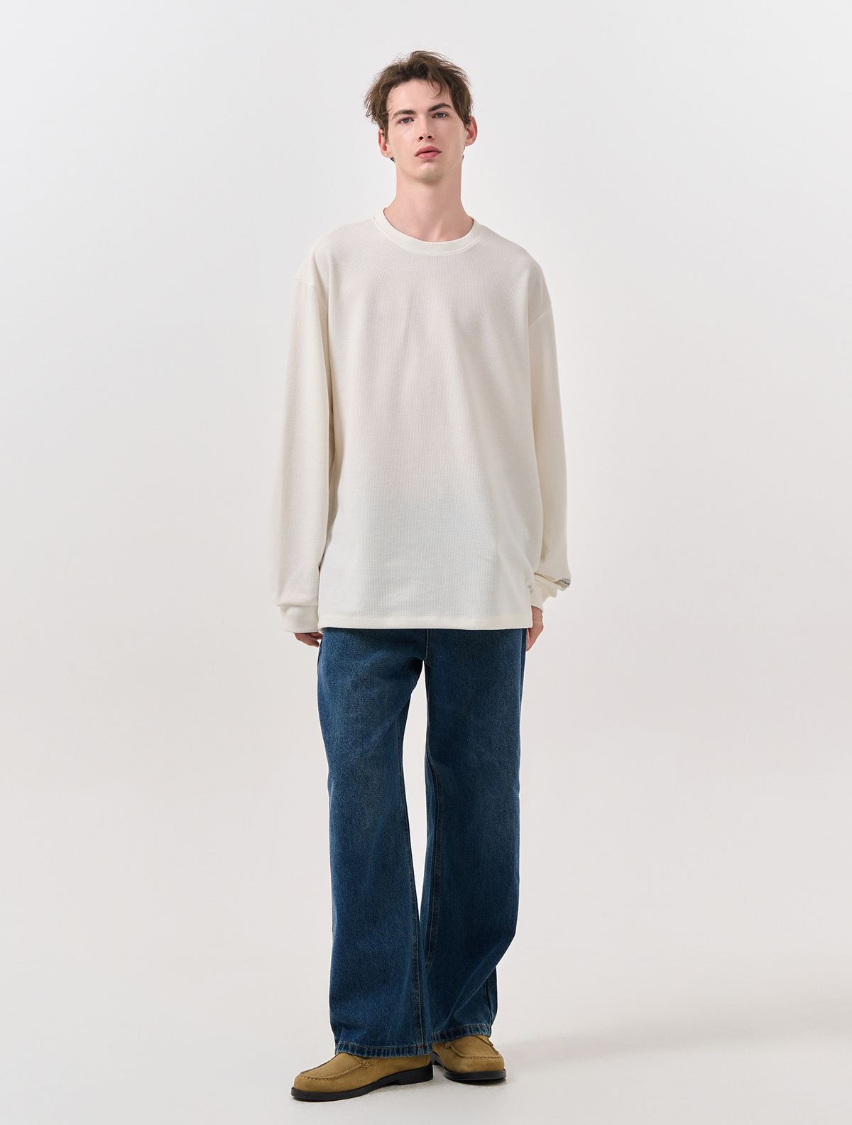 제너럴아이디어(GENERALIDEA) UNISEX 베이직 사카리바 롱 슬리브 티 [WHITE] / SBD3U01007