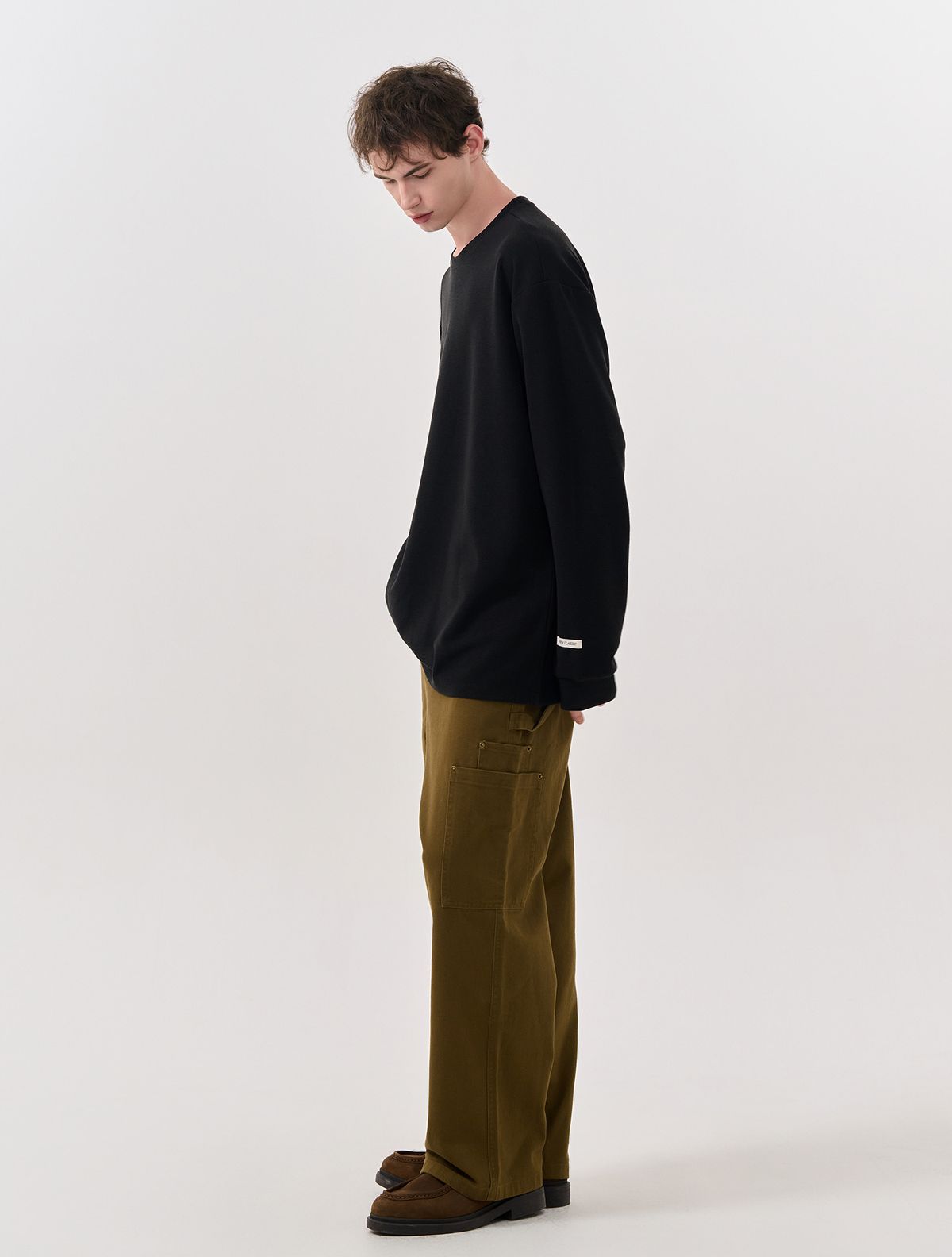 제너럴아이디어(GENERALIDEA) UNISEX 베이직 사카리바 롱 슬리브 티 [BLACK] / SBD3U01007