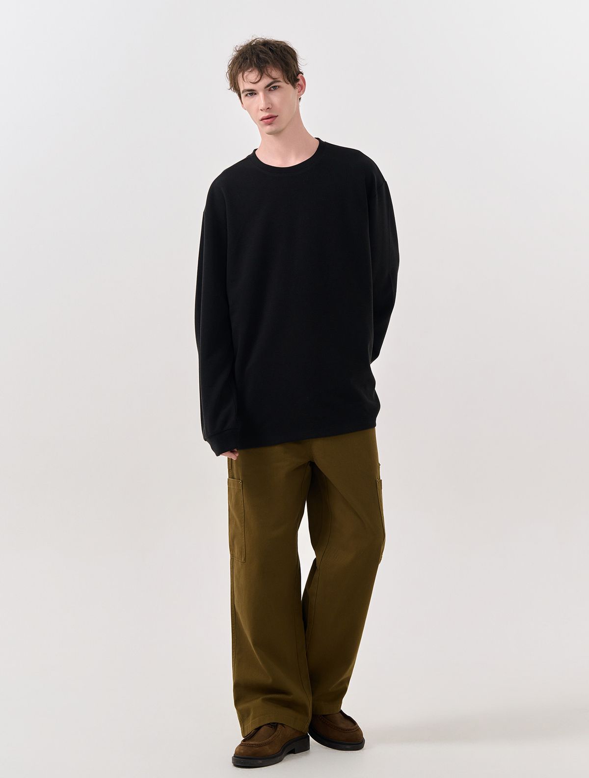 제너럴아이디어(GENERALIDEA) UNISEX 베이직 사카리바 롱 슬리브 티 [BLACK] / SBD3U01007