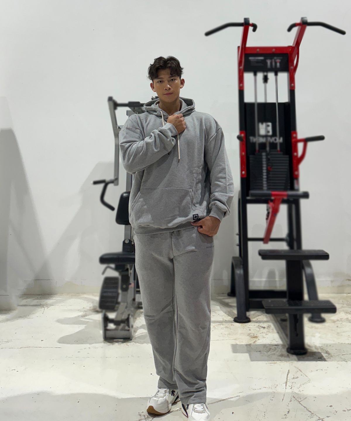 바벨웍스(BARBELLWORKS) 오리지널 트레이닝 후드 + 팬츠 세트