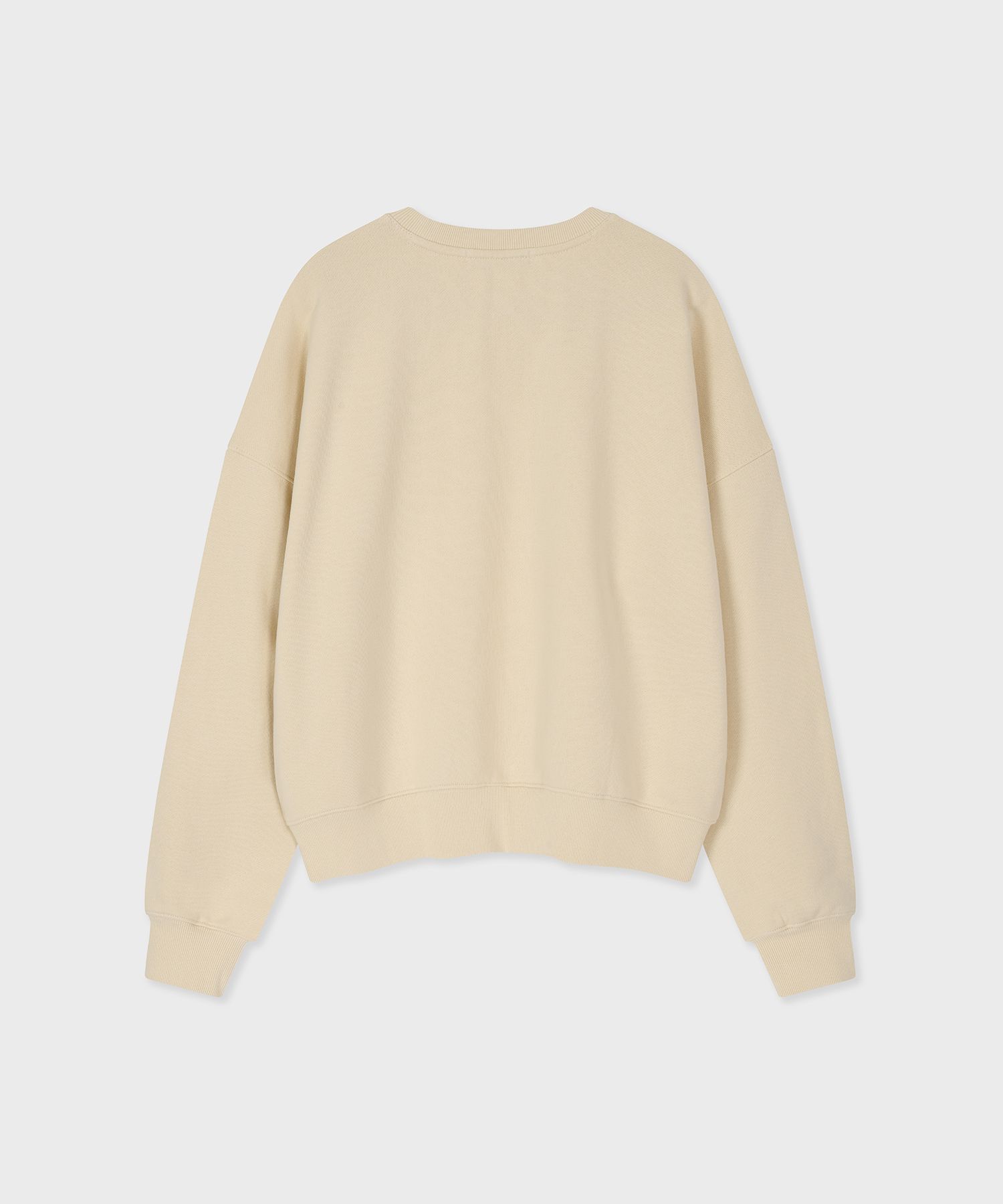 MUSINSA公式 | FALLETT Small Brush Logo Sweatshirt Beige