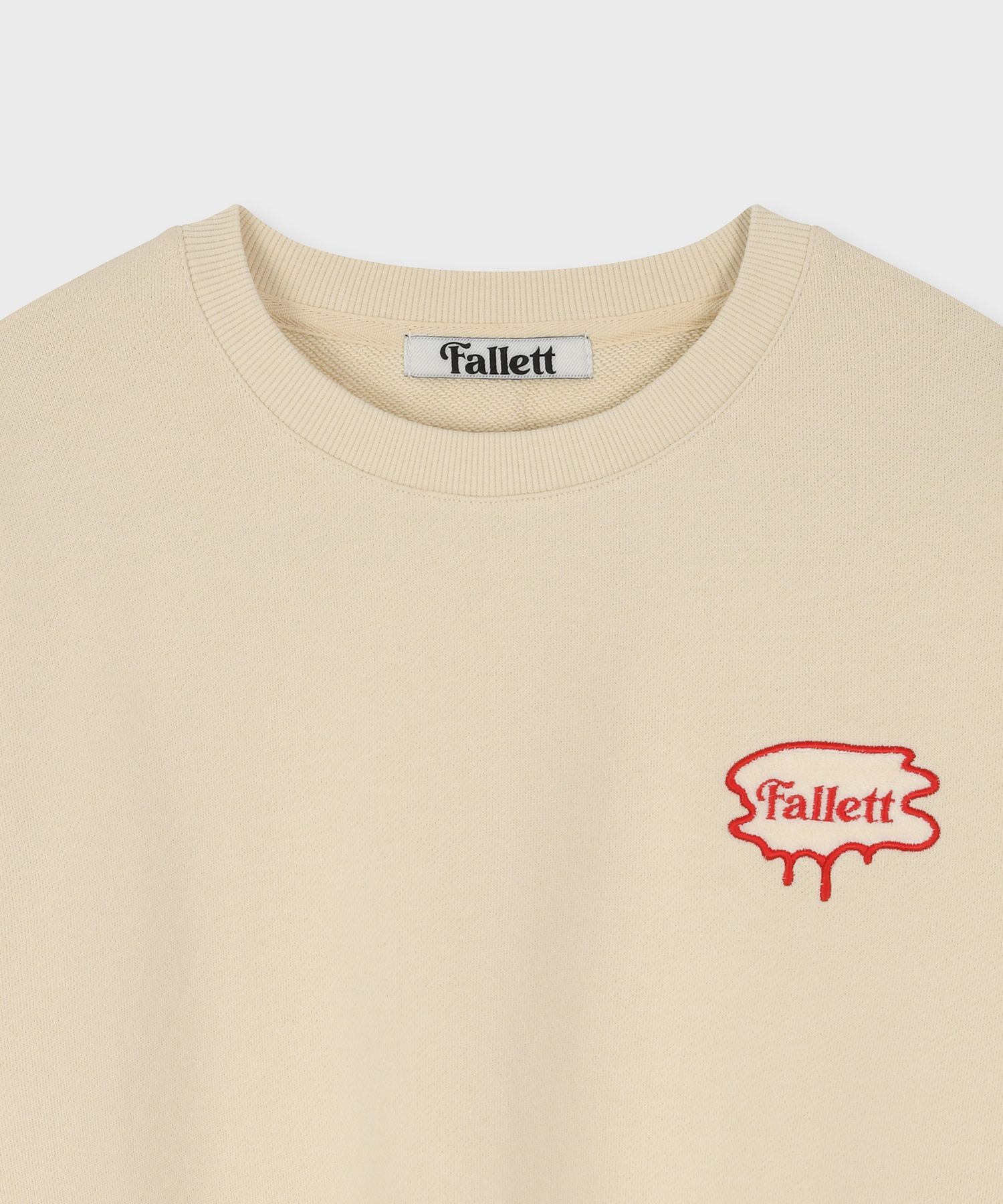 ★送料・関税込★FALLETT★BRUSH LOGO SWEATSHIRT★スウェット MUSINSA公式 | FALLETT Small Brush Logo Sweatshirt Beige
