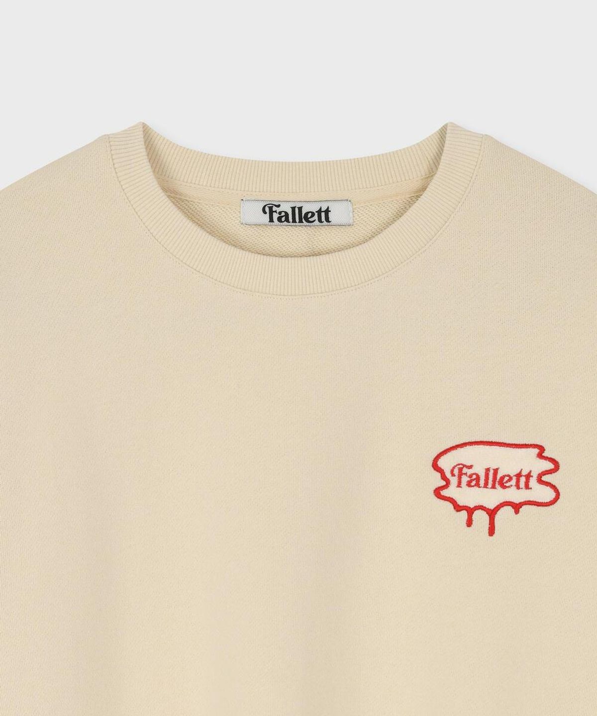 팔렛(FALLETT) 스몰 브러쉬 로고 맨투맨 베이지