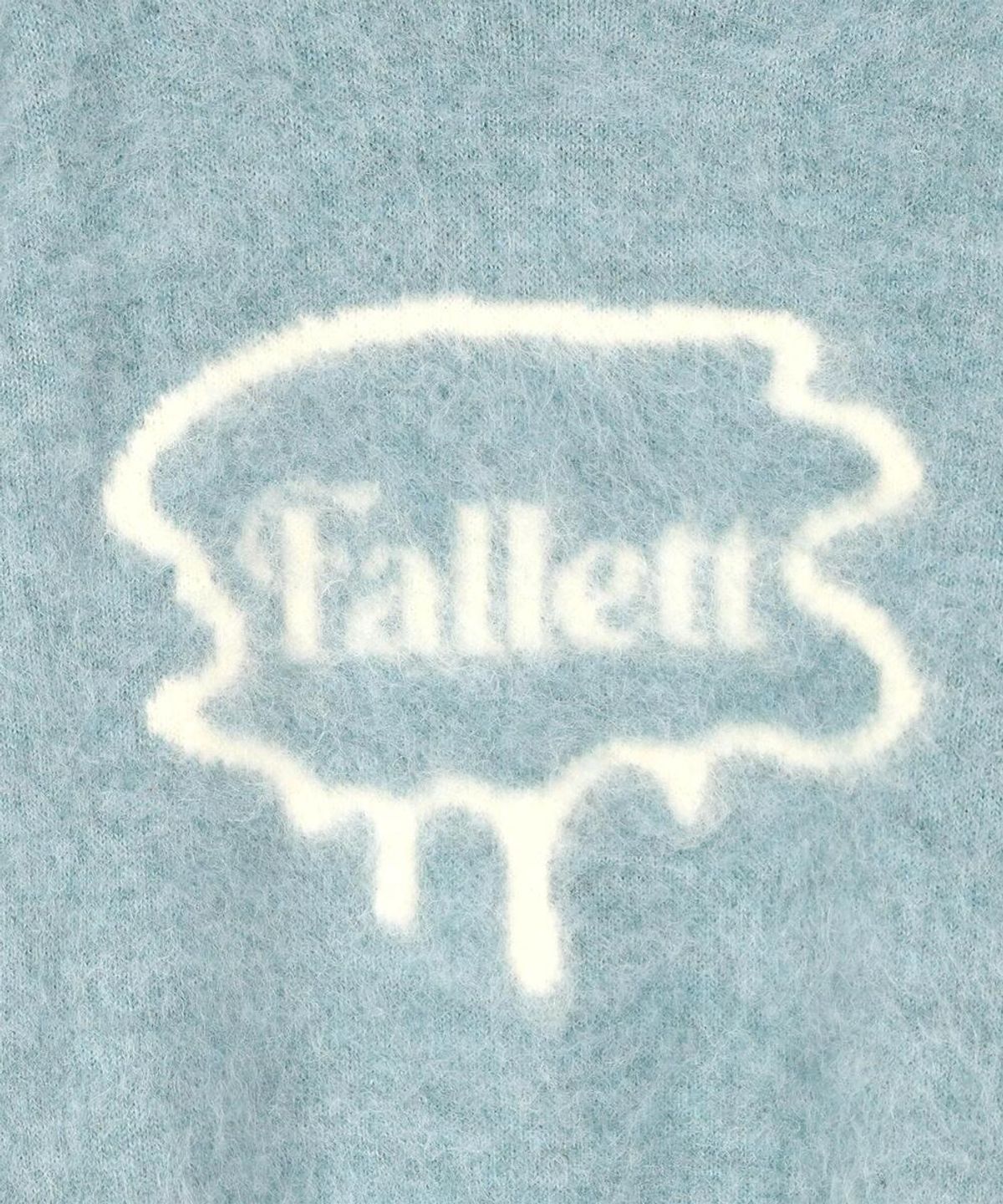 팔렛(FALLETT) 브러쉬 로고 부클 니트 스카이 블루