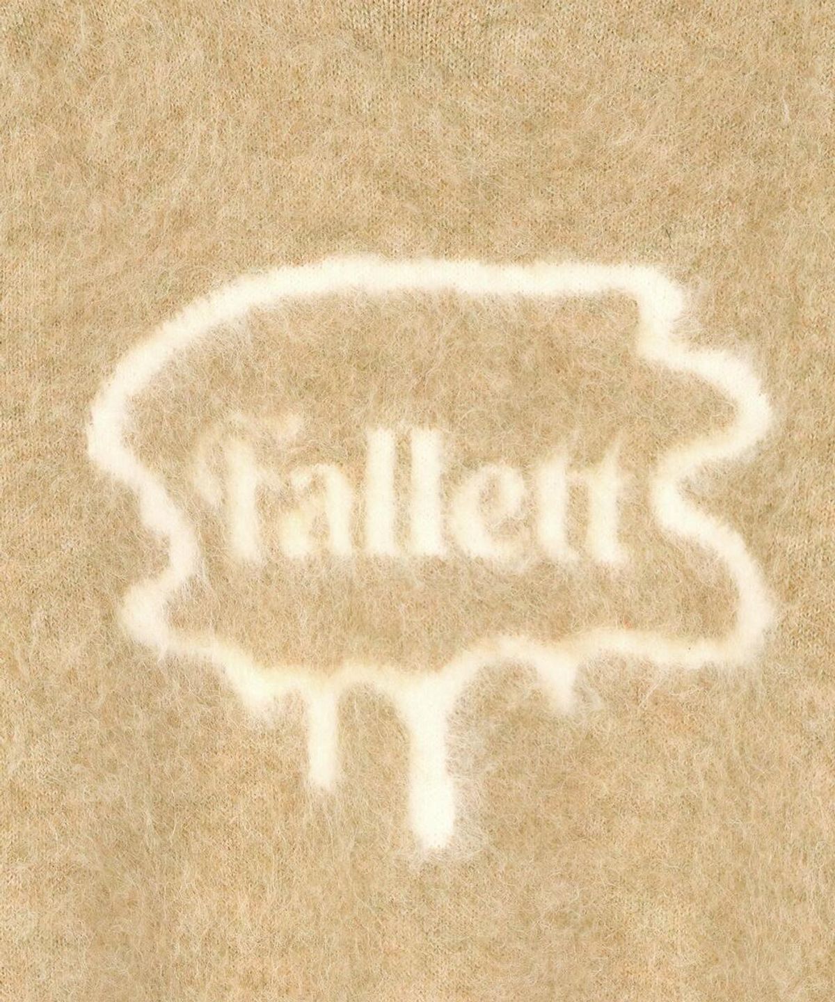 팔렛(FALLETT) 브러쉬 로고 부클 니트 옐로우
