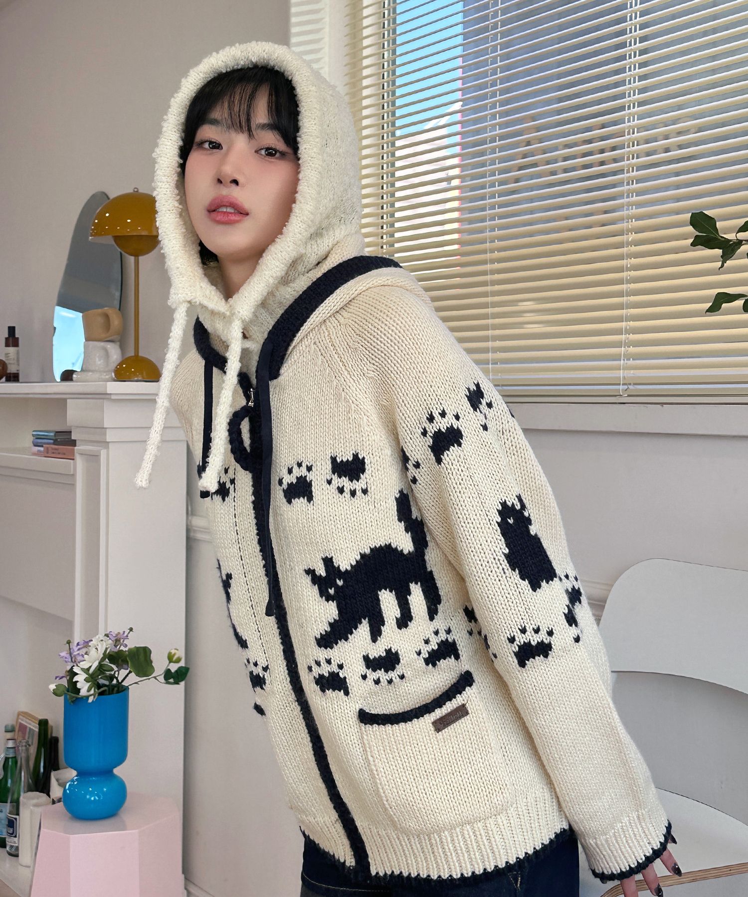 [FALLETT] Cowichan Hood Zip-up /追跡付 MUSINSA公式 | FALLETT Cowichan Zip-up Hoodie Ivory