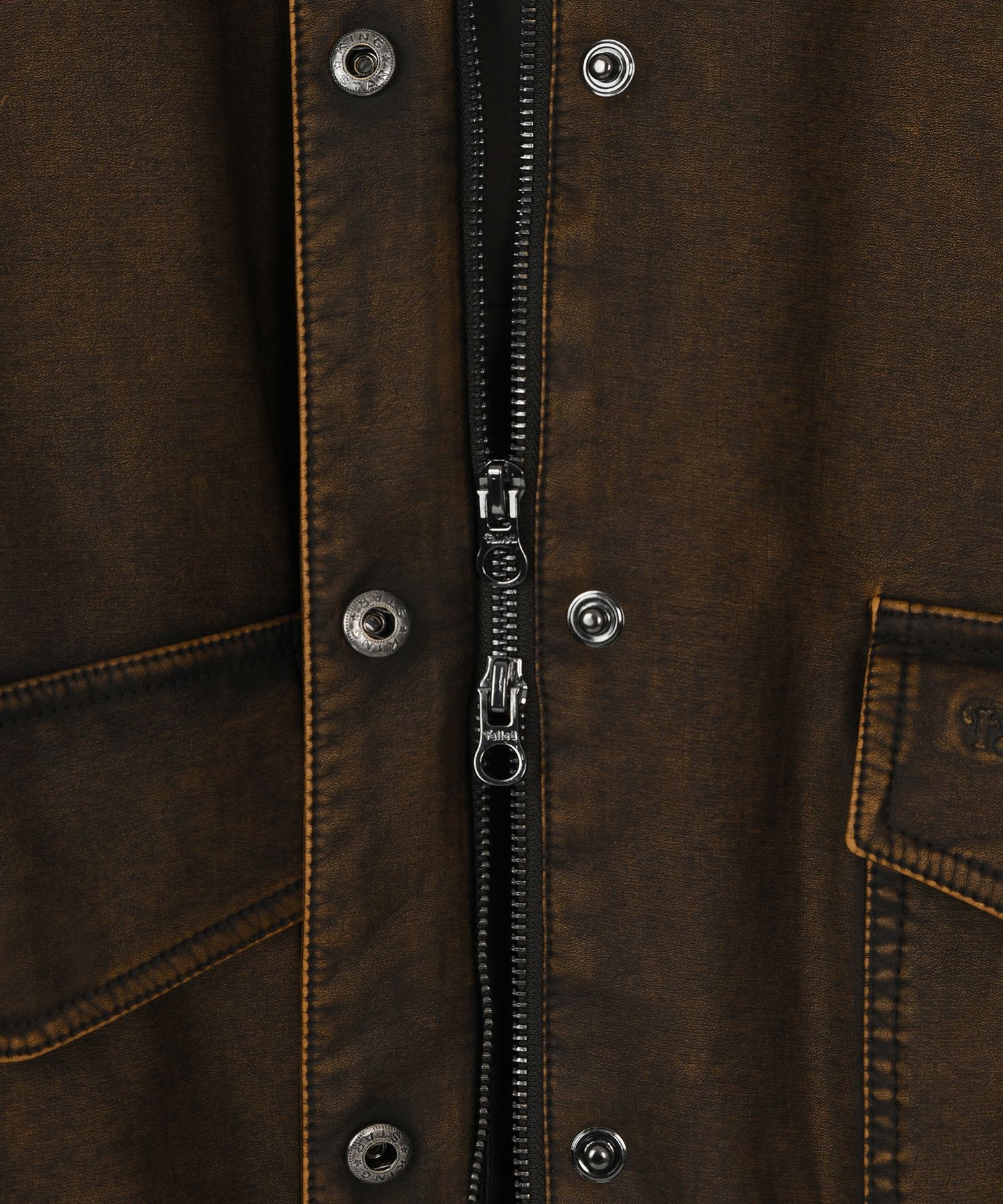[FALLETT] Vintage washed leather jacket /追跡付 MUSINSA公式 | FALLETT Vintage Washed Leather Jacket Brown