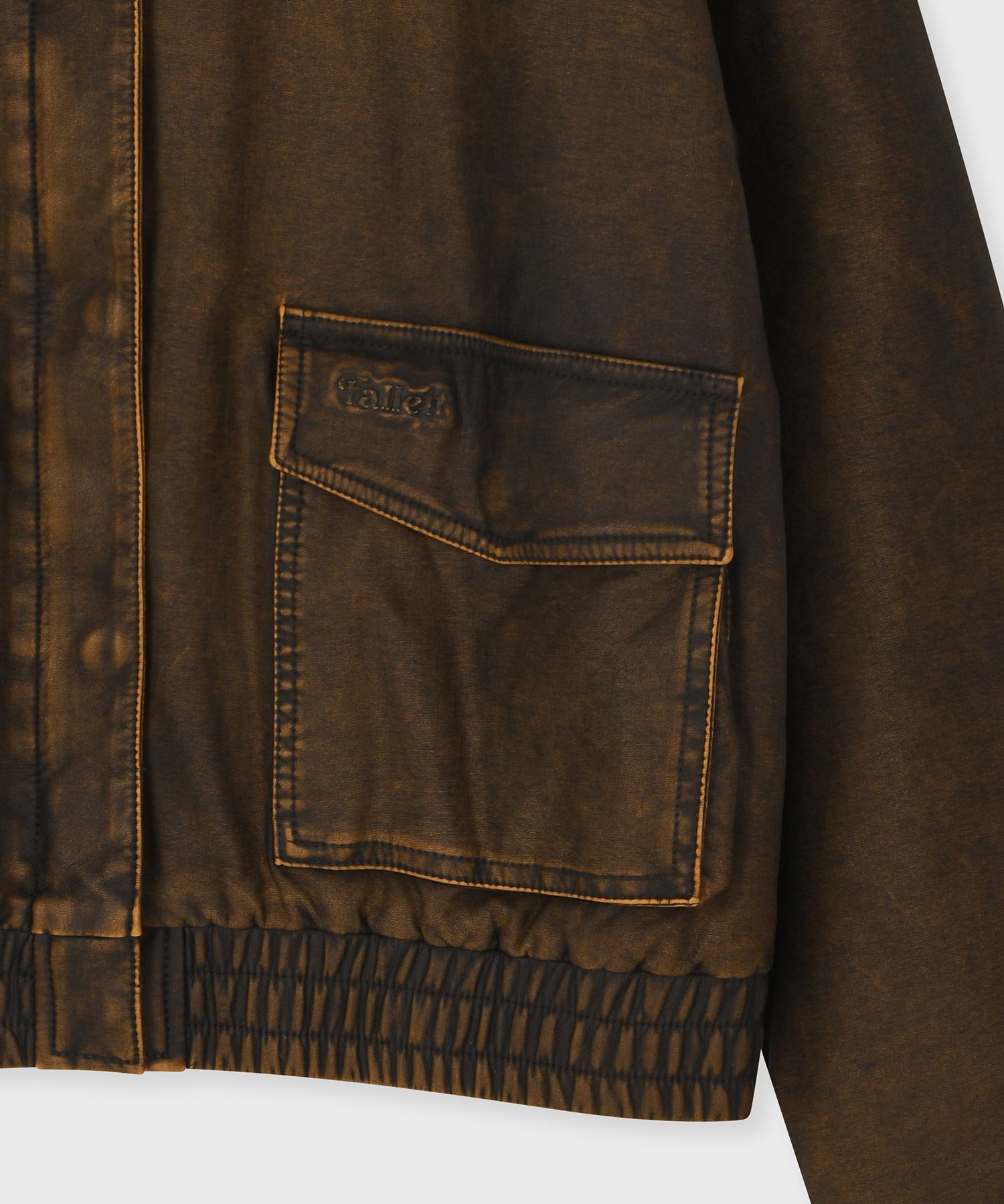 MUSINSA公式 | FALLETT Vintage Washed Leather Jacket Brown