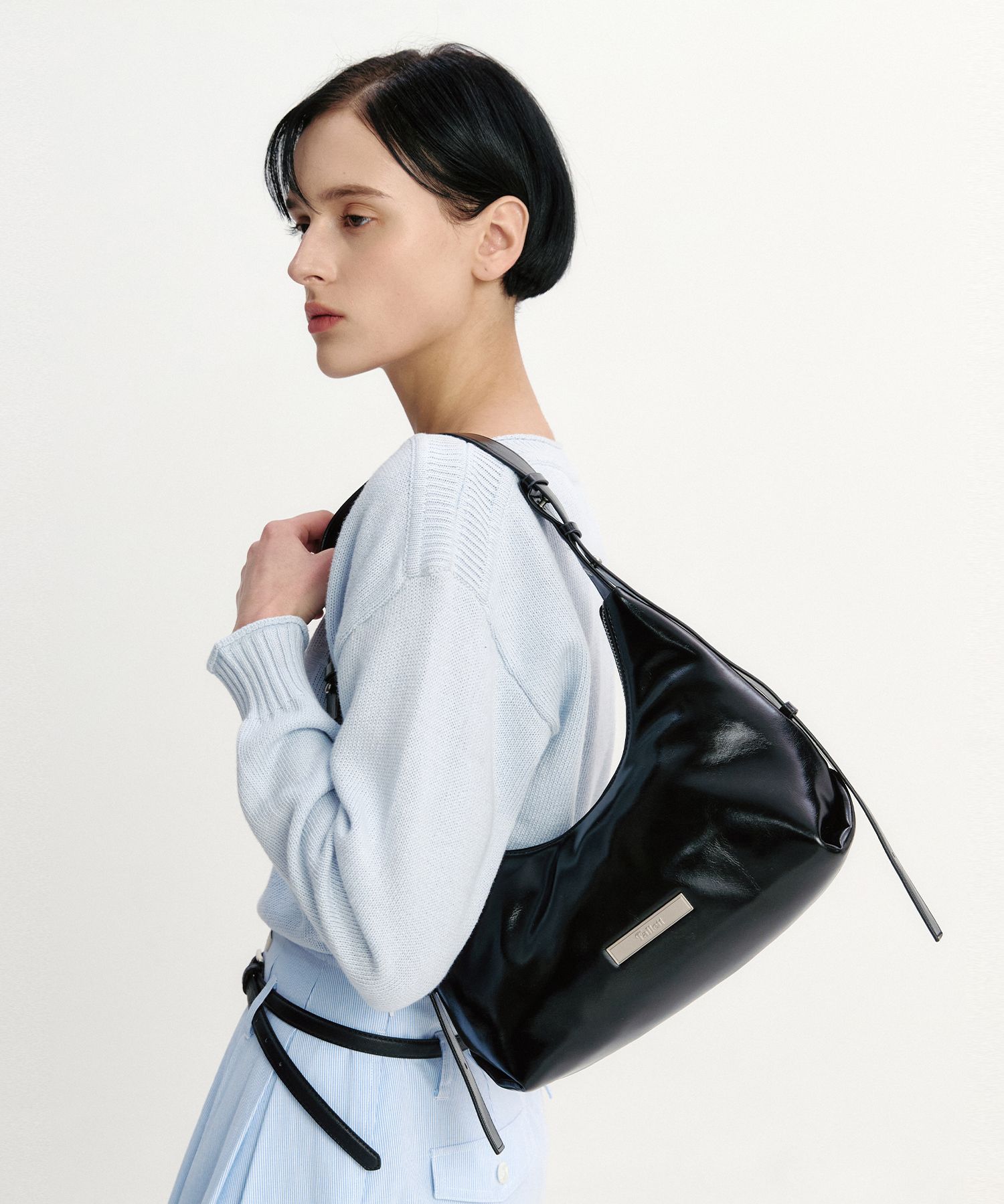 【Fallett】韓国人気★Two-Way Vegan Leather Hobo Bag MUSINSA公式 | FALLETT Two Way Vegan Leather Hobo Bag Black