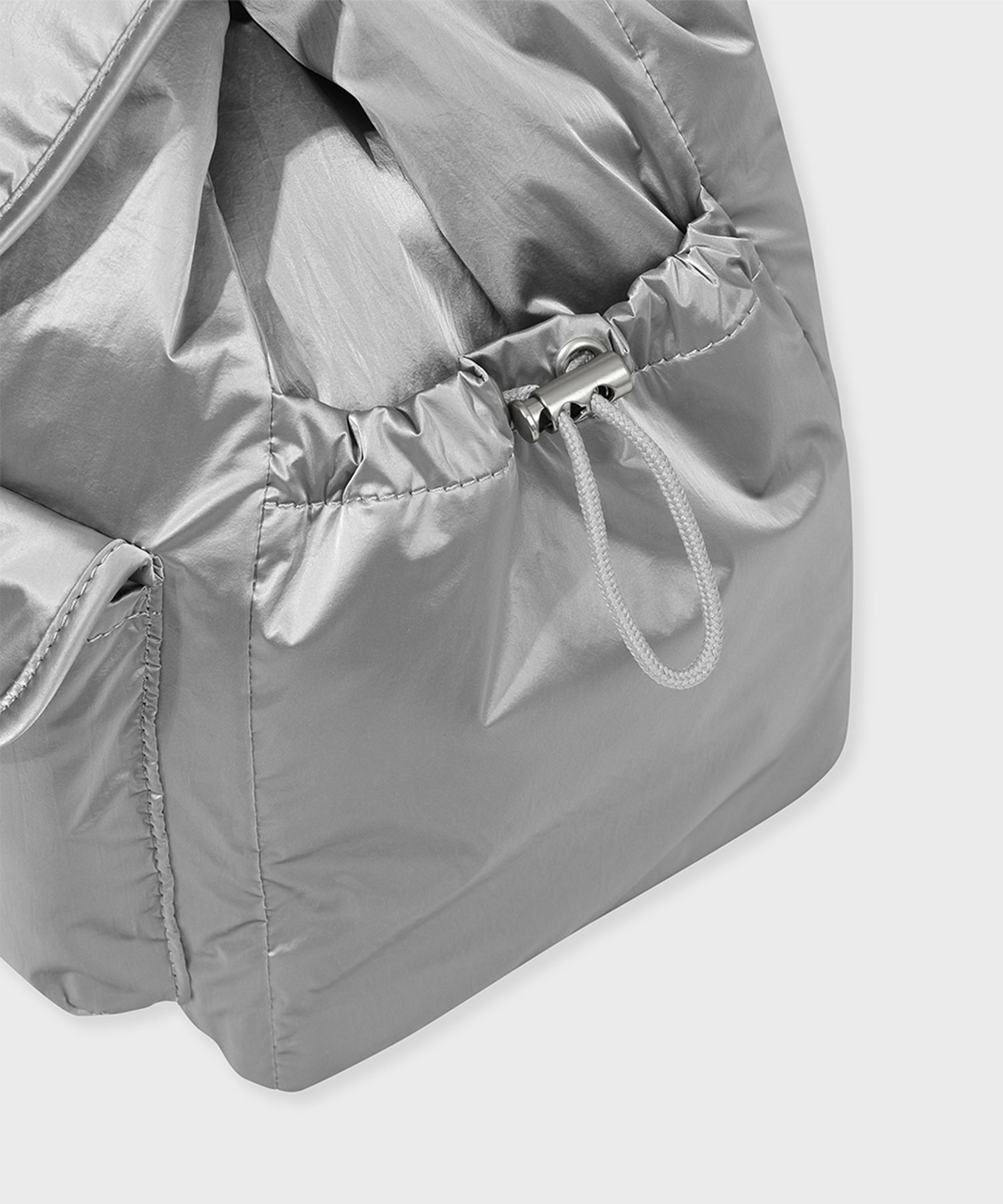 MUSINSA | FALLETT Double Pocket Small Backpack Silver