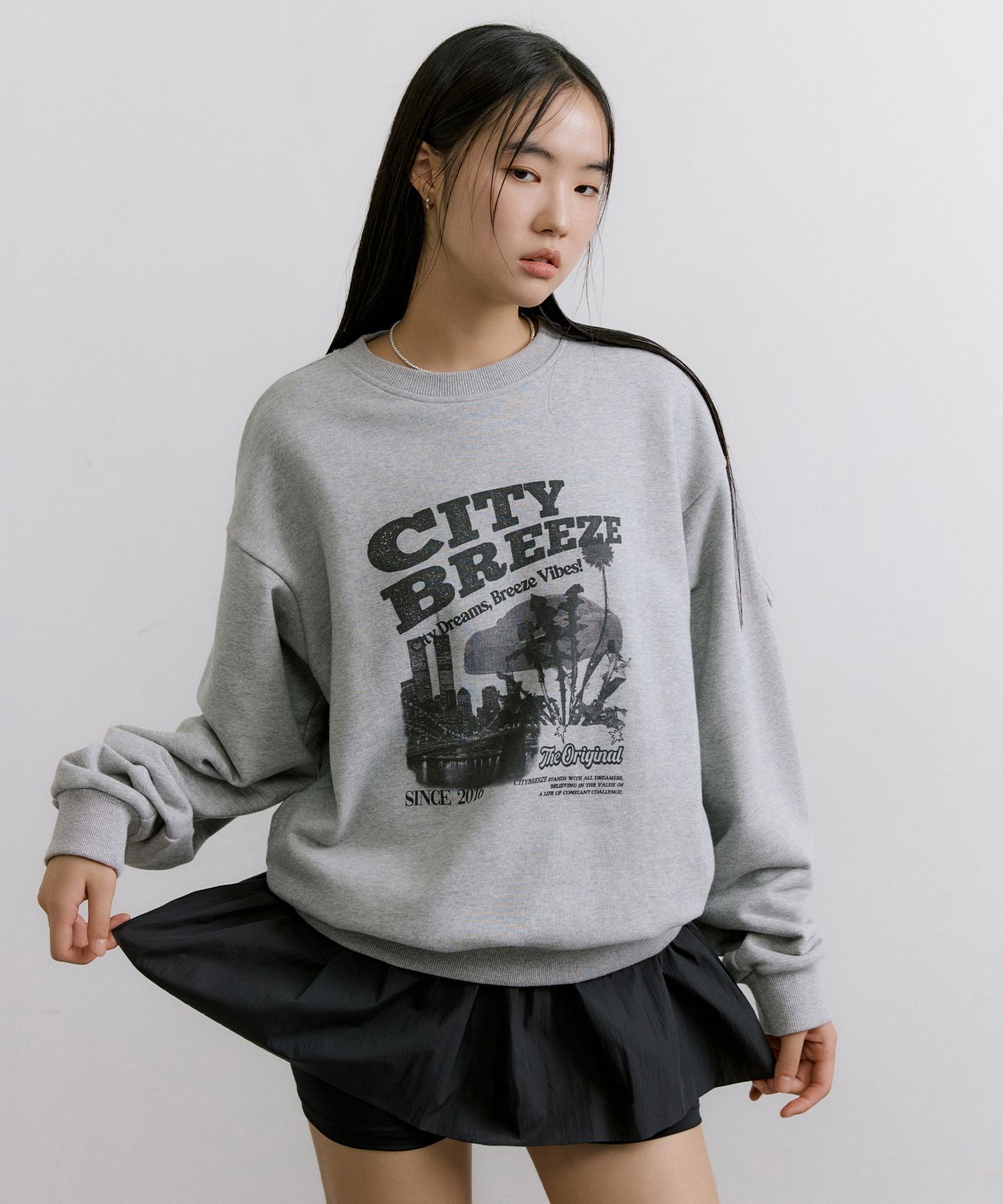 ★ citybreeze★ Essential City Bridge Sweatshirt MELANGE GR MUSINSA | CITYBREEZE UNISEX Essential City Bridge