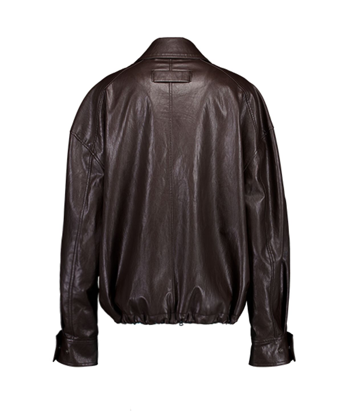 아이엠제이(IM.J) Faux leather over-fit jumper