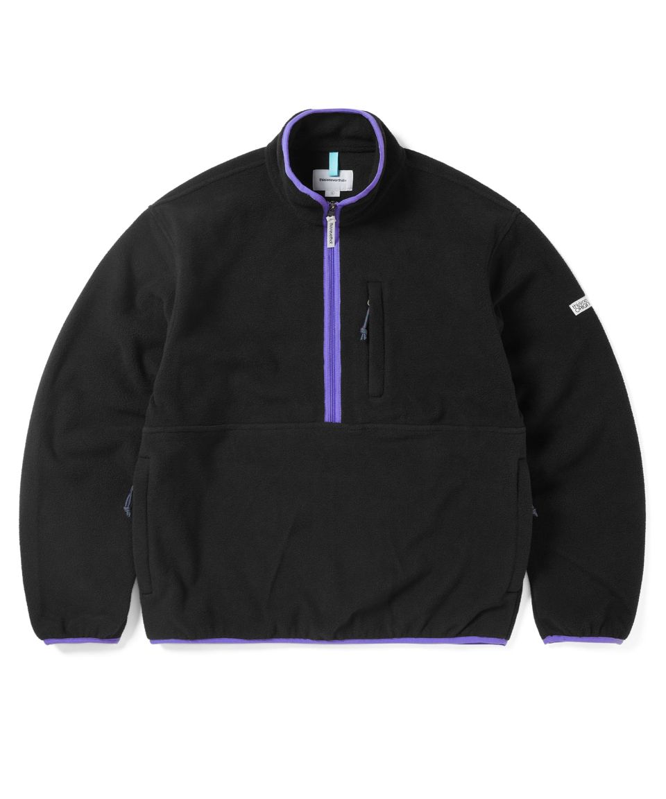 MUSINSA公式 | thisisneverthat Half Zip Fleece Pullover Black
