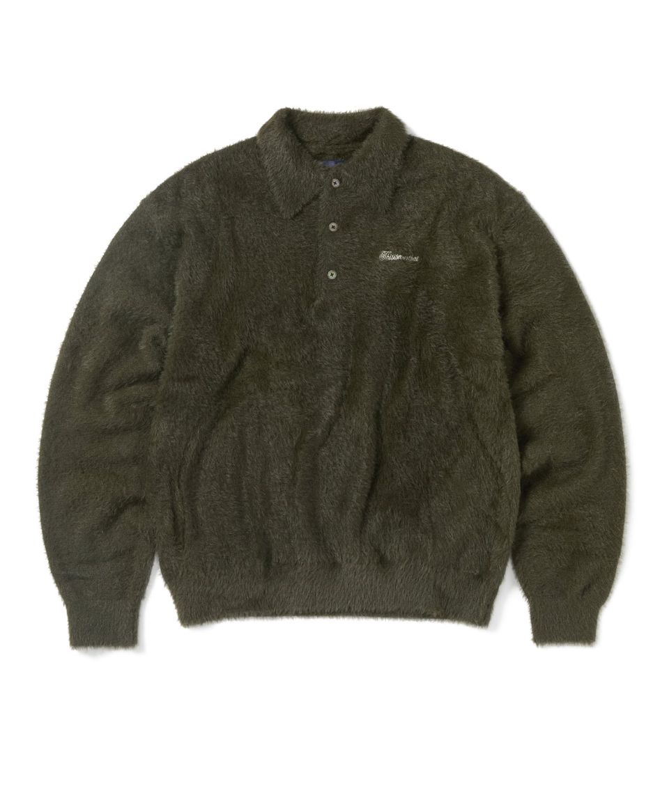【新品未使用】SOL soonerorlater Shaggy Knit MUSINSA | thisisneverthat SCT-Logo Shaggy Knit Polo Olive