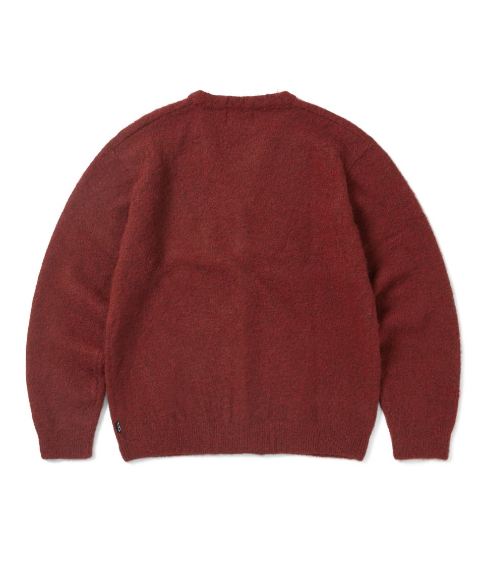 MUSINSA | thisisneverthat Hairy Knit Cardigan Red