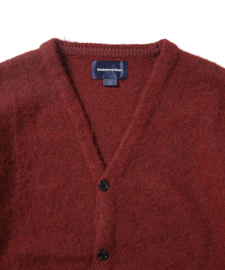 MUSINSA公式 | thisisneverthat Hairy Knit Cardigan Red