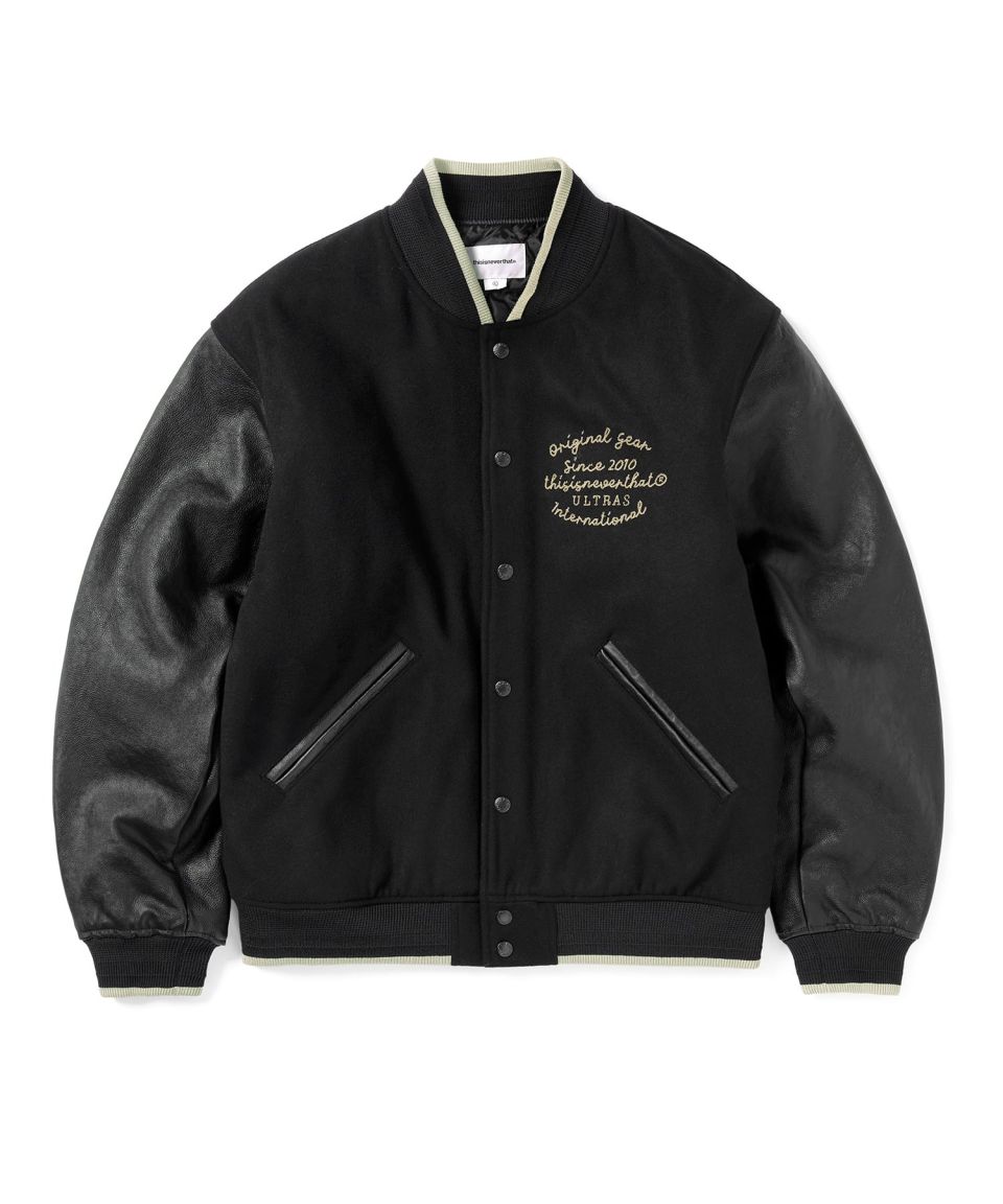 MUSINSA公式 | thisisneverthat ULTRAS Varsity Jacket Black