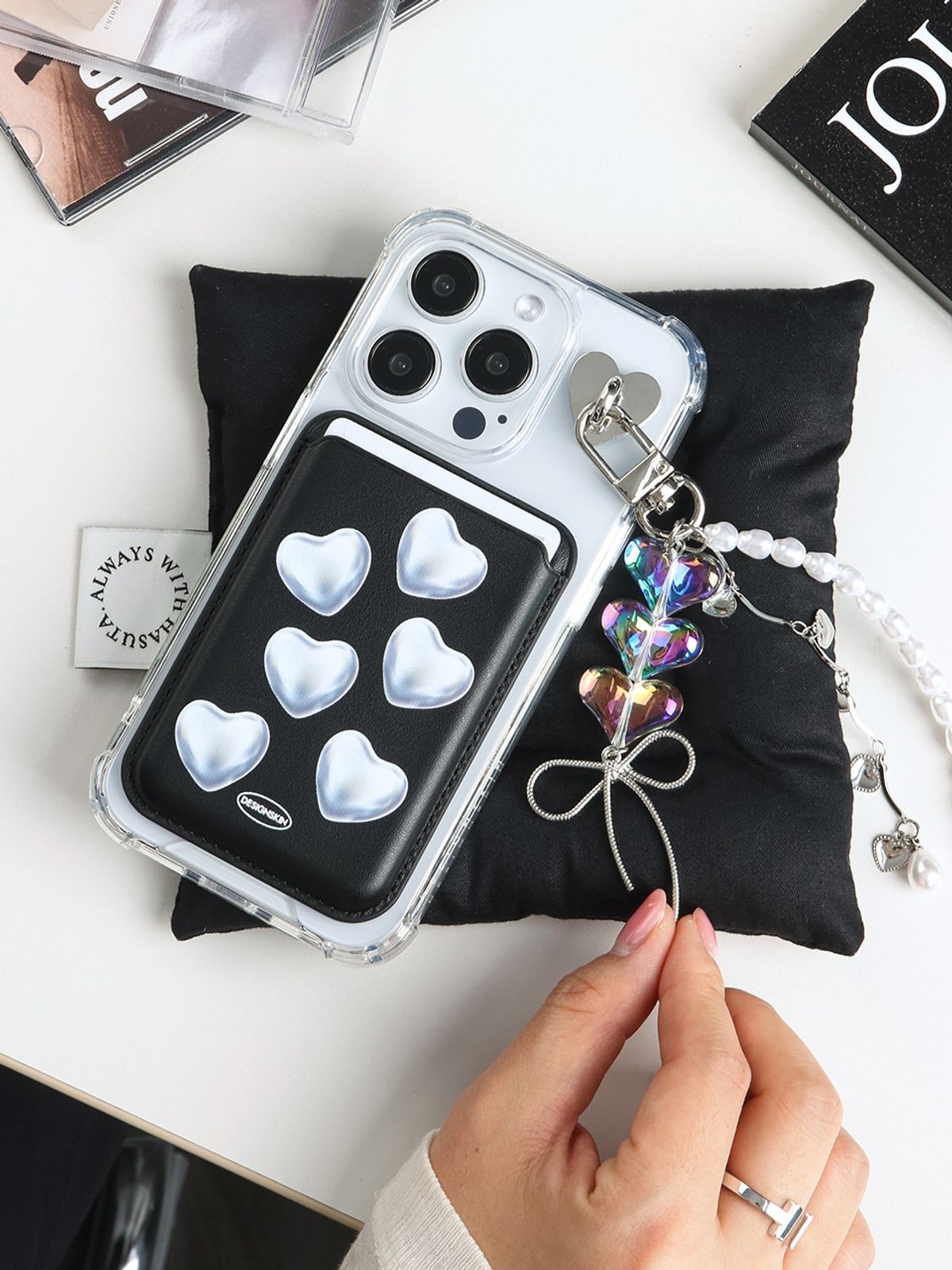 디자인스킨(DESIGNSKIN) 리본 비즈 키링