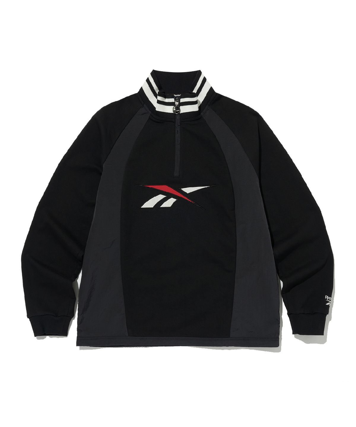 리복(REEBOK) 뉴벡터 하이브리드 하프 집업 - 블랙