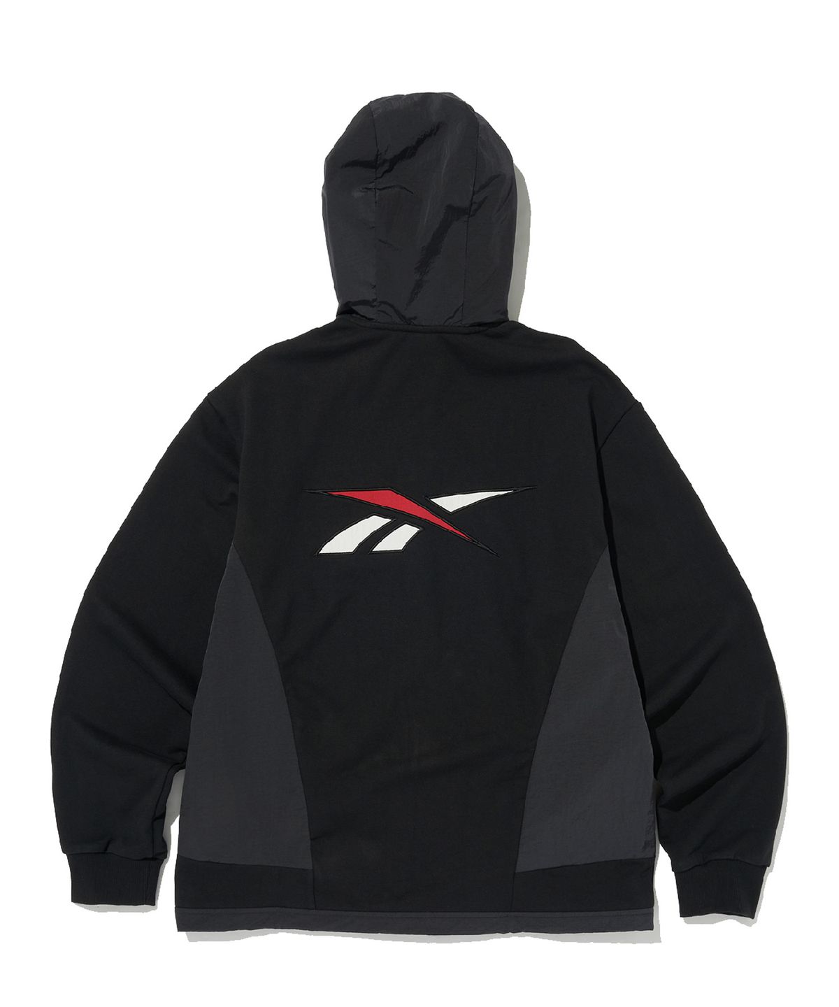 리복(REEBOK) 뉴벡터 하이브리드 후드집업 - 블랙