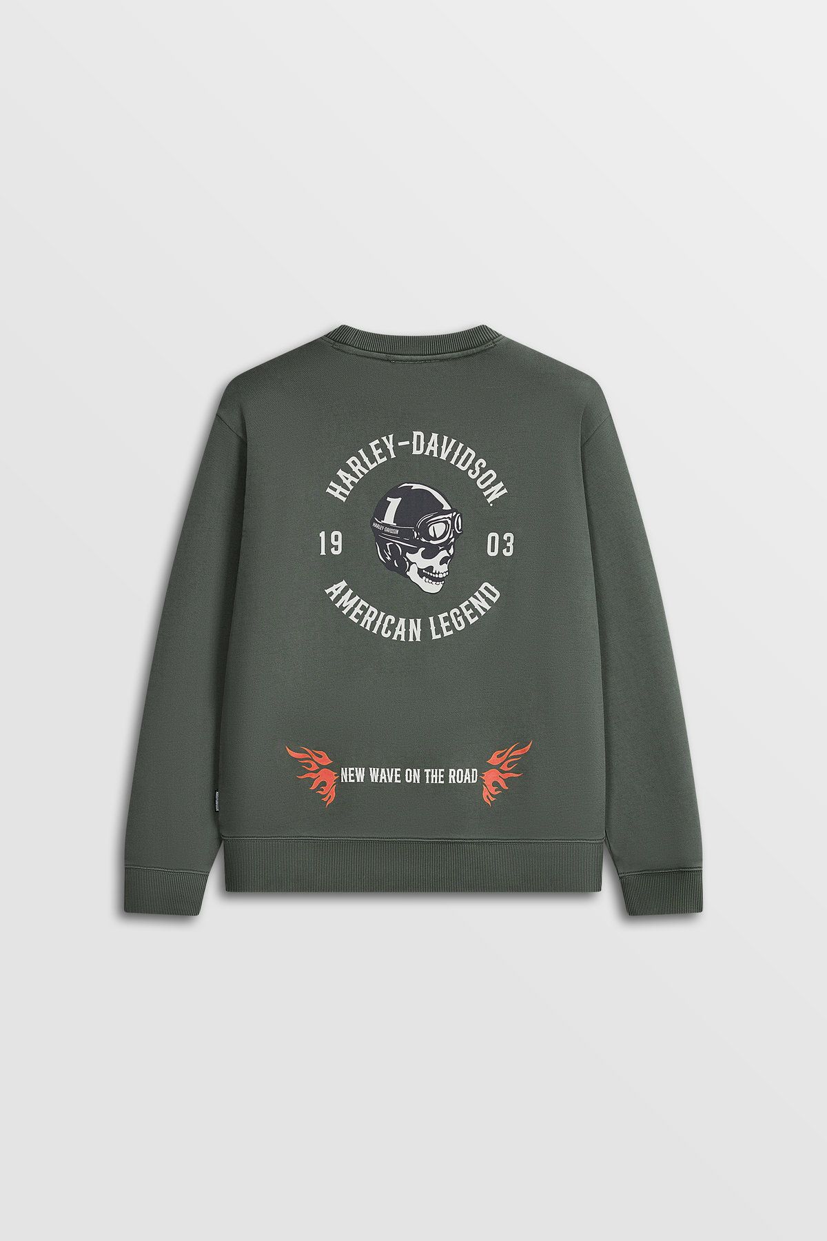 할리데이비슨 컬렉션스®(HARLEY-DAVIDSON COLLECTIONS®) 피그먼트 다잉 아메리칸 레전드 스웨트셔츠 카키 HH14311208