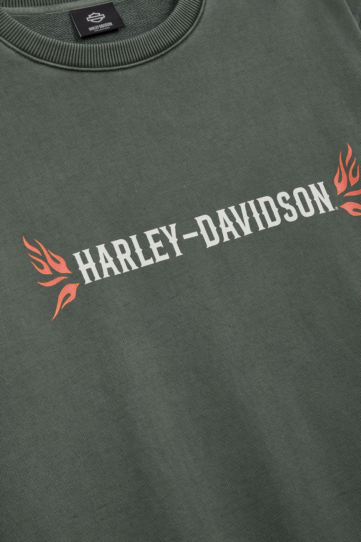할리데이비슨 컬렉션스®(HARLEY-DAVIDSON COLLECTIONS®) 피그먼트 다잉 아메리칸 레전드 스웨트셔츠 카키 HH14311208
