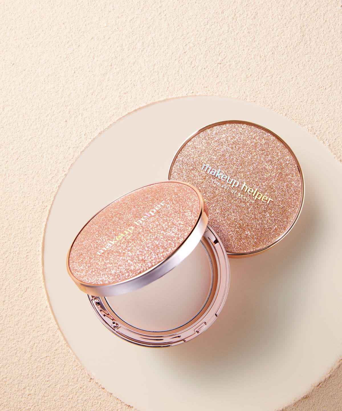 메이크업헬퍼(MAKEUP HELPER) 아트 팩트 오리지널 프로 피니쉬 25g 로즈 글리터 브러쉬 세트