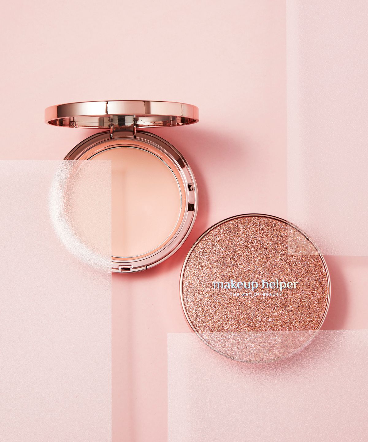 메이크업헬퍼(MAKEUP HELPER) 아트 팩트 오리지널 프로 피니쉬 25g 로즈 글리터 브러쉬 세트