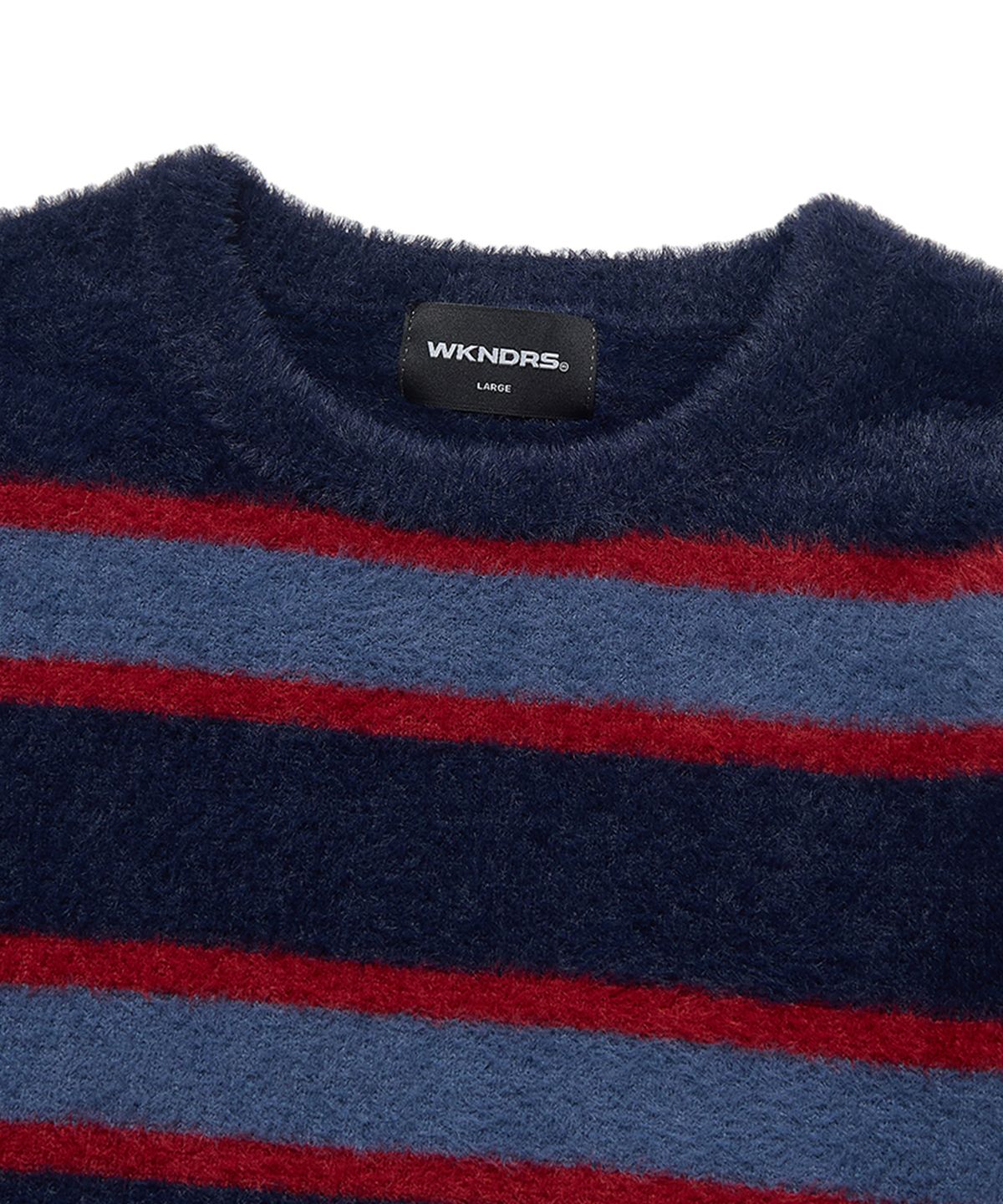 위캔더스(WKNDRS) STRIPED KNIT SWEATER (NAVY)